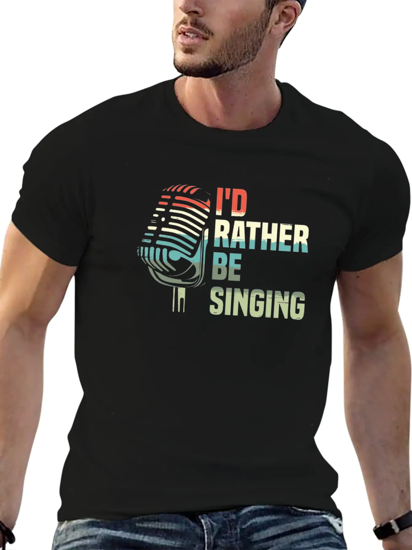 I'd Rather Be Singing Karaoke Singer Voice Coach Unisex Casual T-Shirt – Clean Design For Daily Comfort