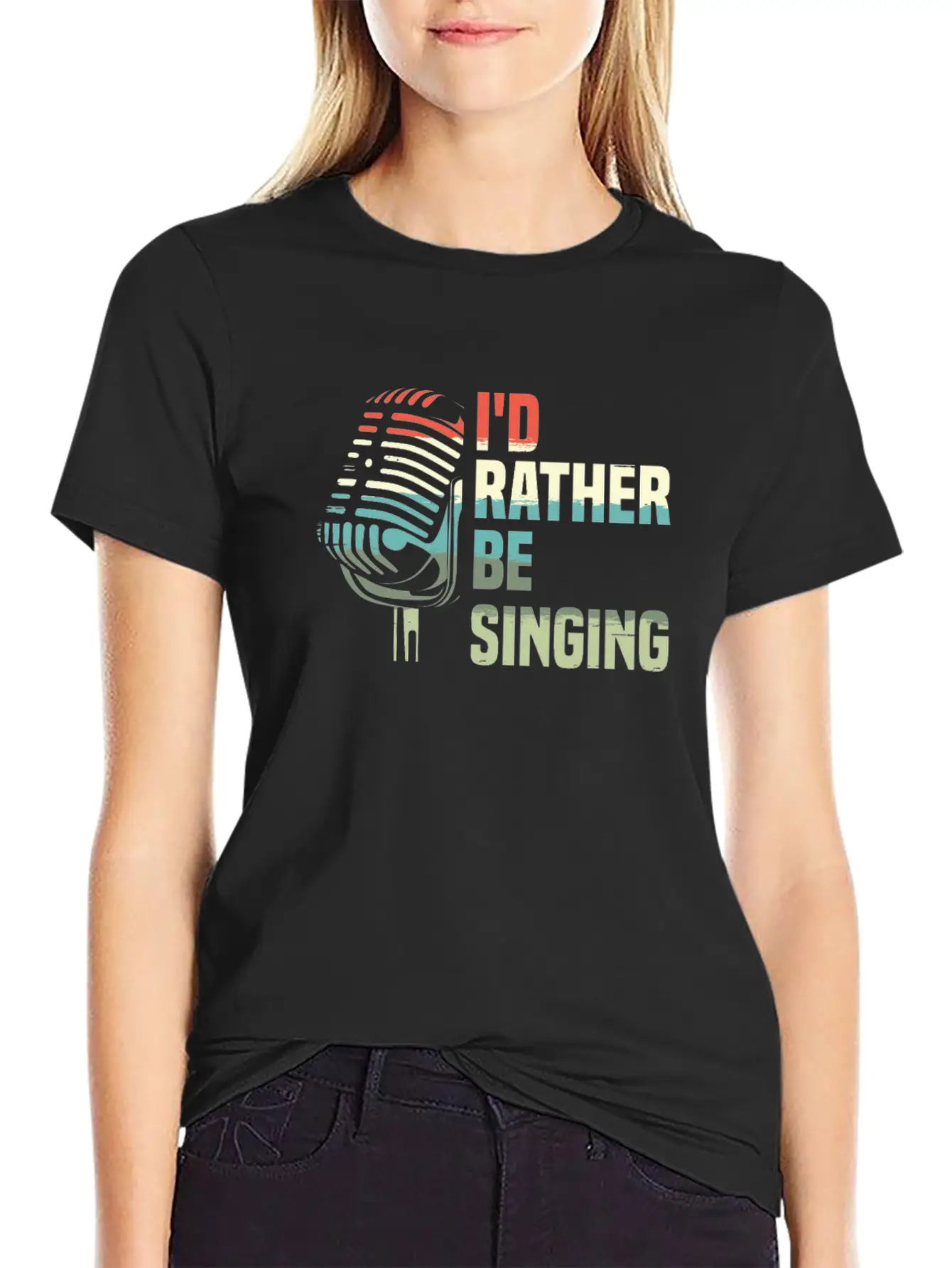 I'd Rather Be Singing Karaoke Singer Voice Coach Unisex Casual T-Shirt – Clean Design For Daily Comfort