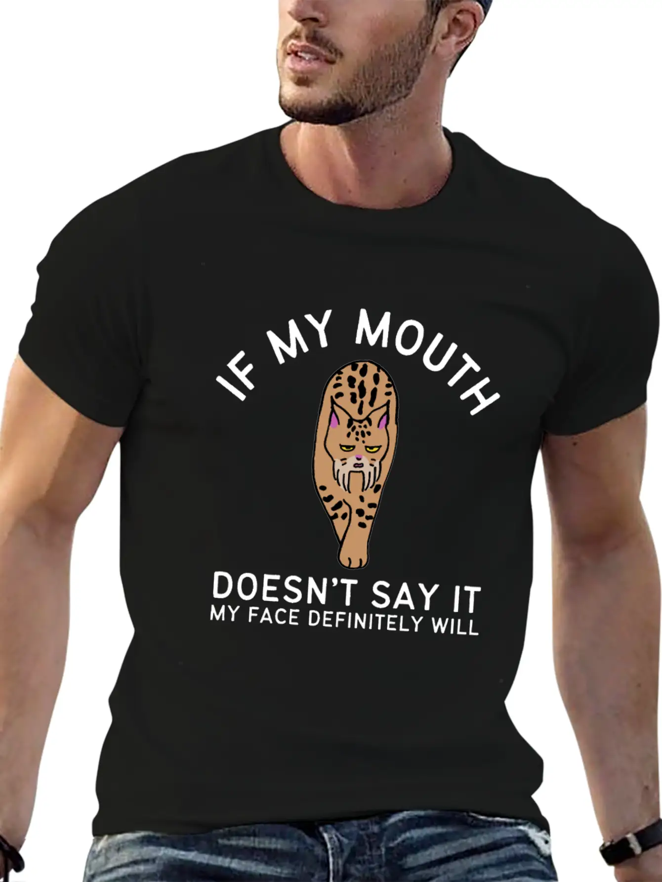 If My Mouth Doesn't Say It My Face Definitely Will Basic Graphic T-Shirt – Daily Comfort In Soft Cotton