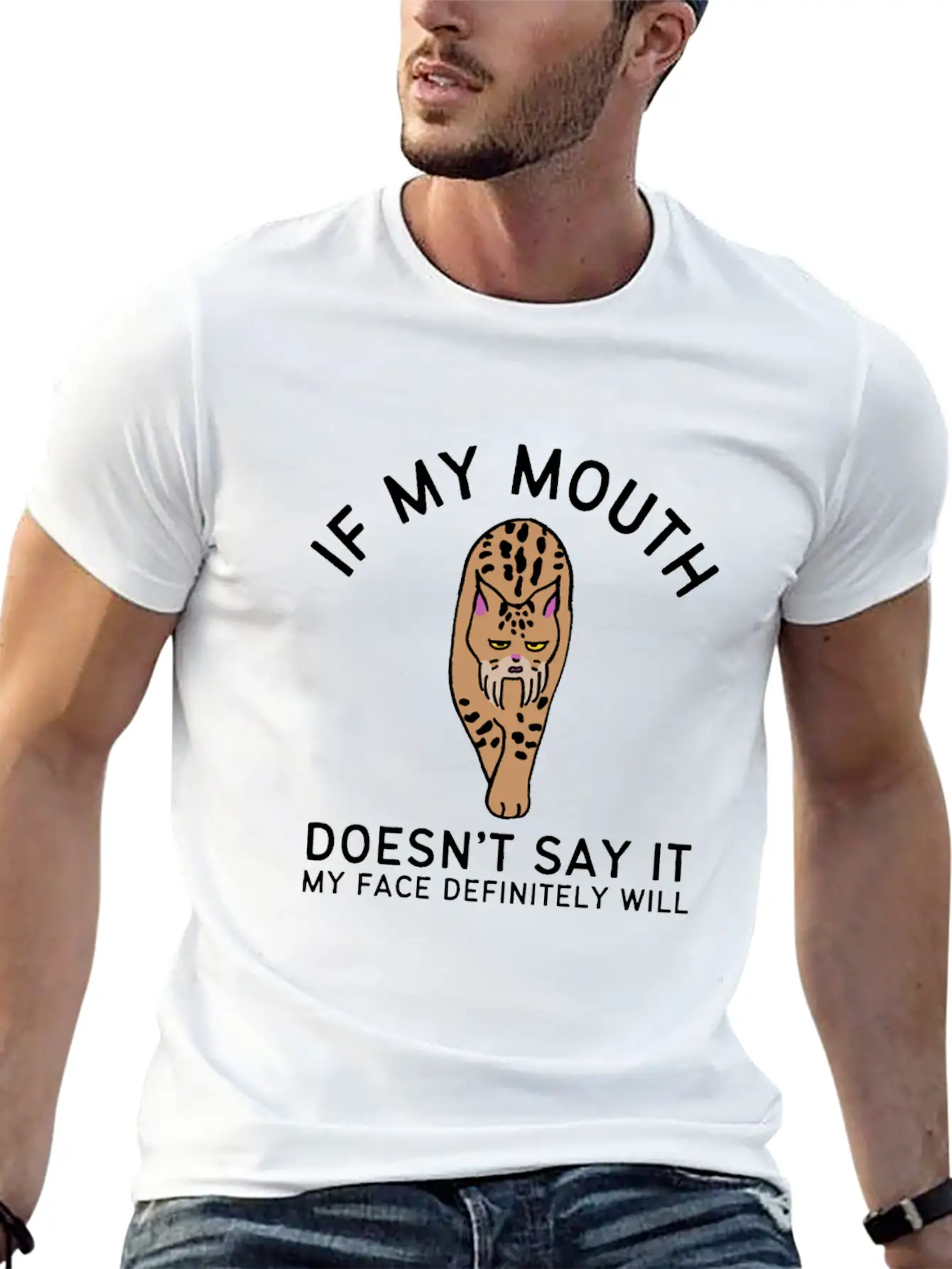 If My Mouth Doesn't Say It My Face Definitely Will Basic Graphic T-Shirt – Daily Comfort In Soft Cotton