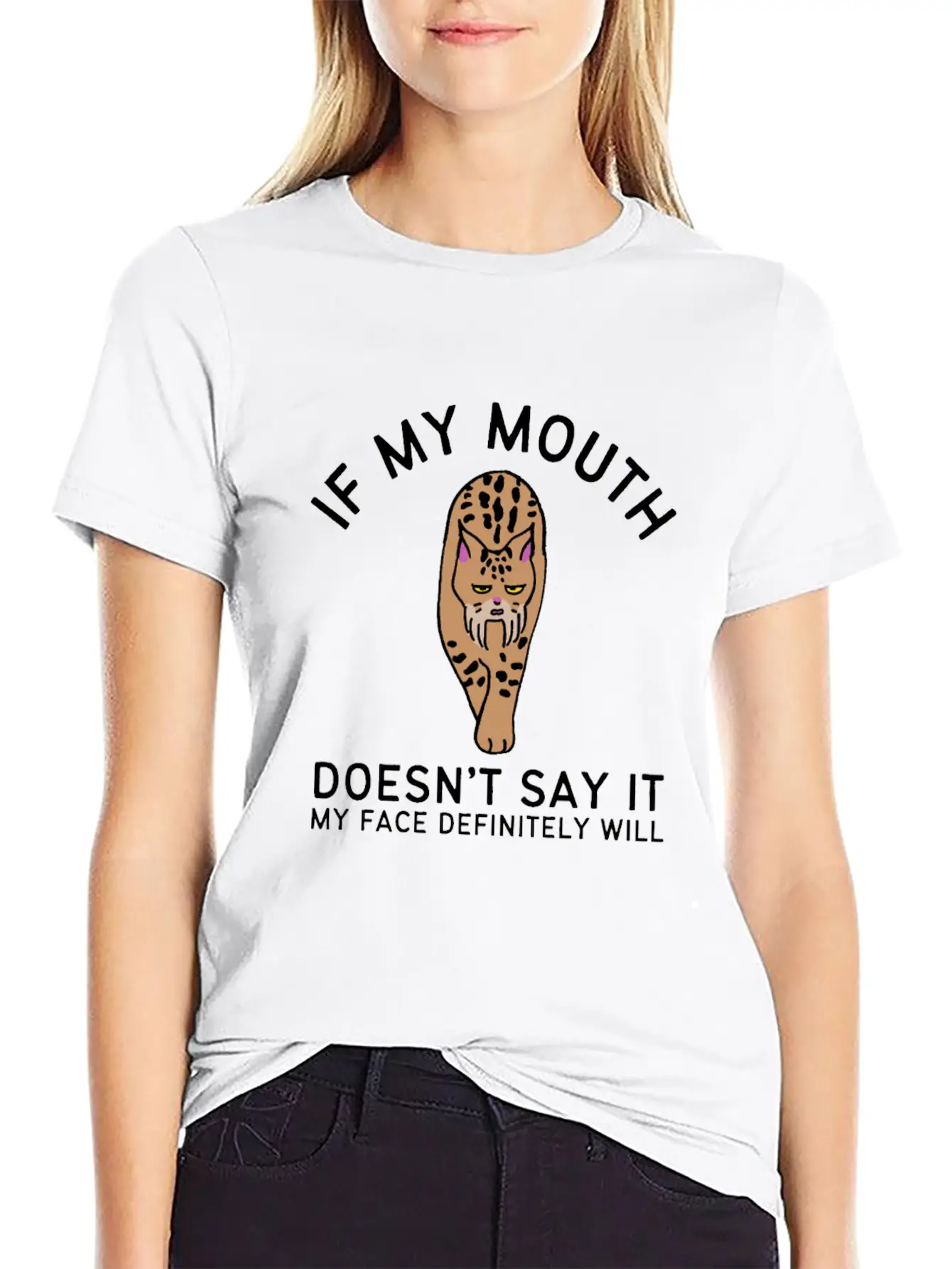 If My Mouth Doesn't Say It My Face Definitely Will Basic Graphic T-Shirt – Daily Comfort In Soft Cotton