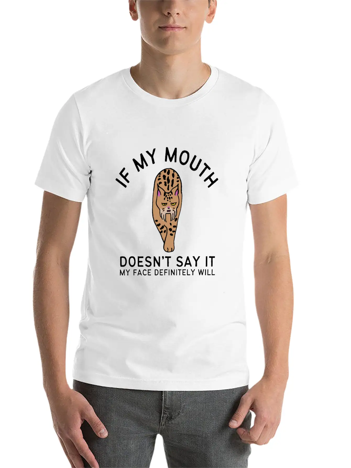 If My Mouth Doesn't Say It My Face Definitely Will Basic Graphic T-Shirt – Daily Comfort In Soft Cotton