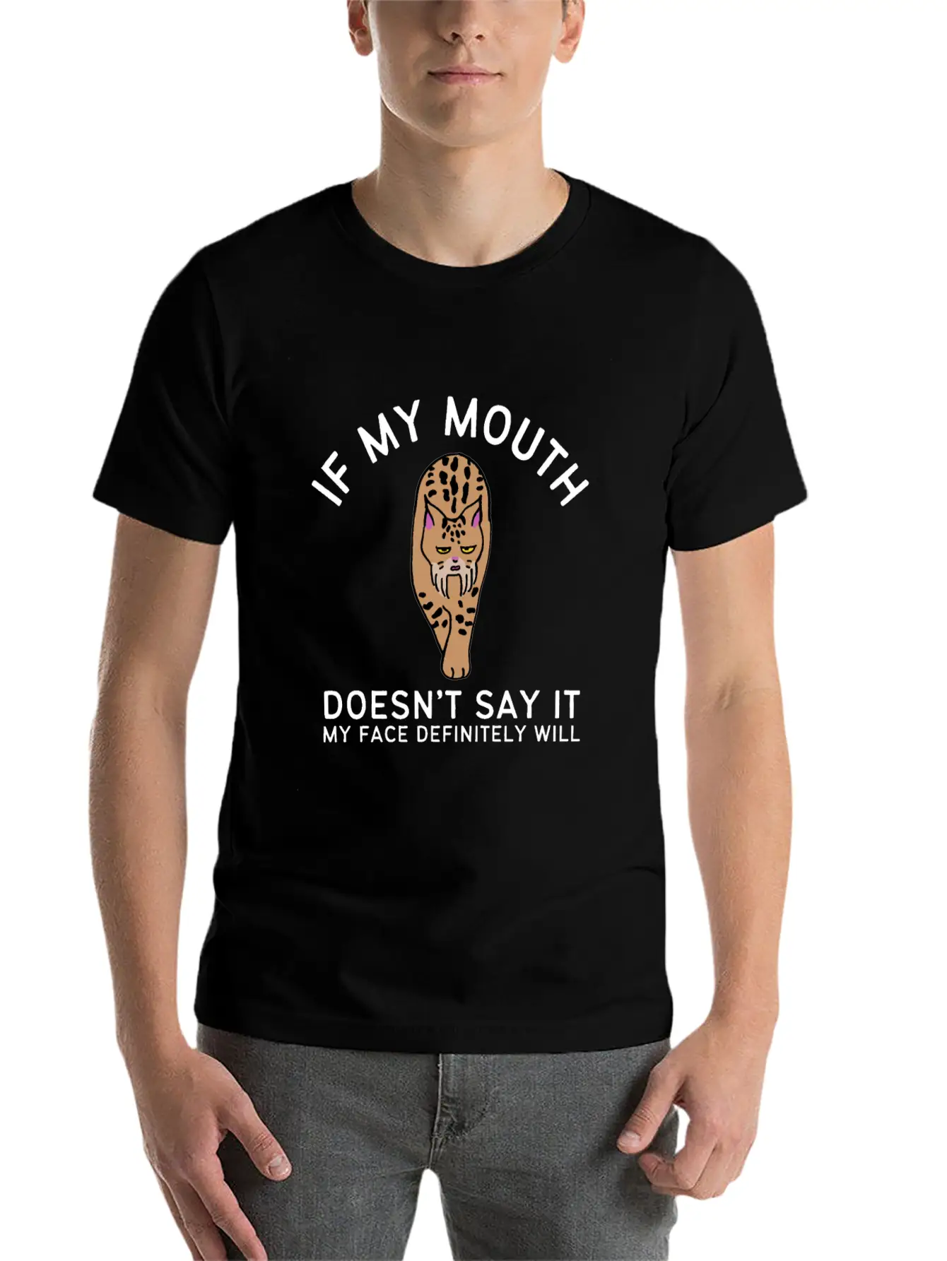 If My Mouth Doesn't Say It My Face Definitely Will Basic Graphic T-Shirt – Daily Comfort In Soft Cotton