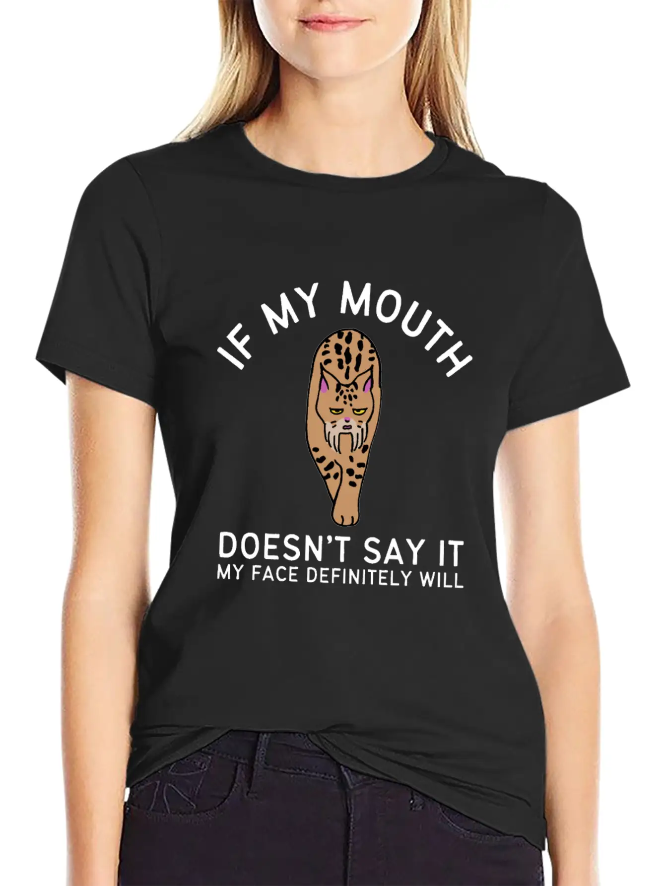 If My Mouth Doesn't Say It My Face Definitely Will Basic Graphic T-Shirt – Daily Comfort In Soft Cotton