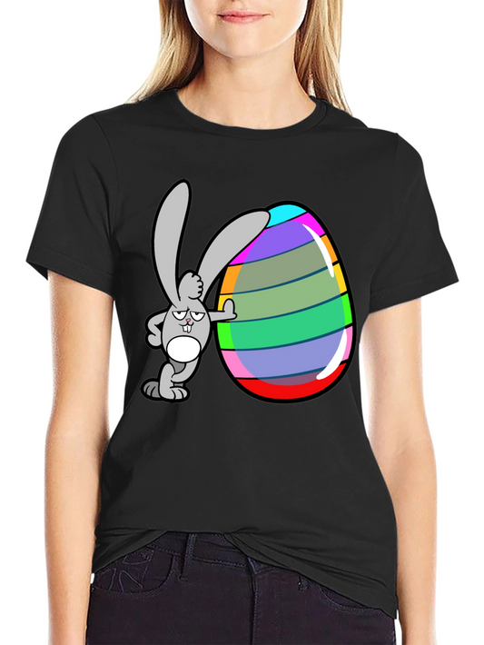 Funny Easter Bunny Cartoon Egg T-Shirt