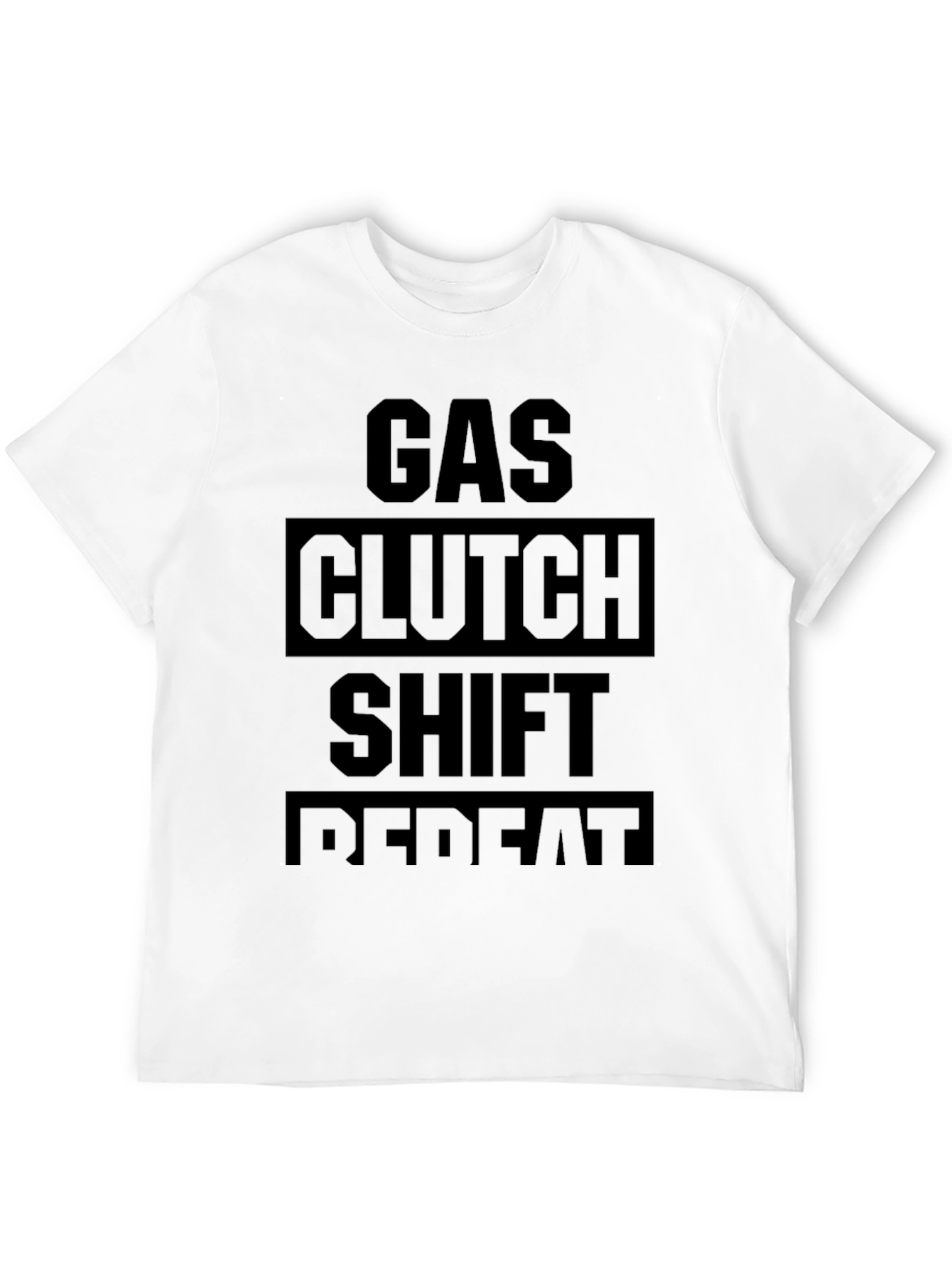 Gas Clutch Shift Repeat Black Graphic Tee