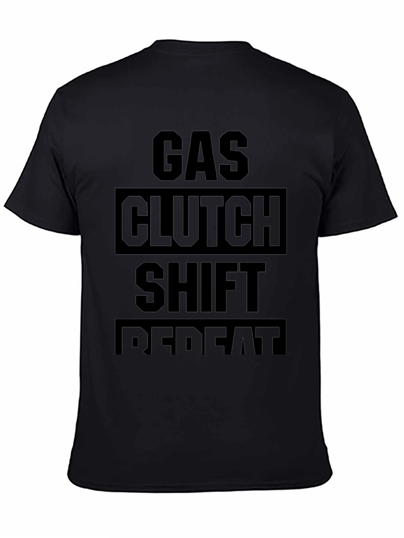 Gas Clutch Shift Repeat Black Graphic Tee