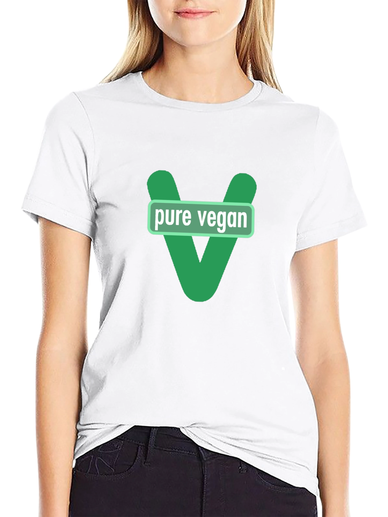 Pure Vegan Graphic Tee - Black Cotton T-Shirt