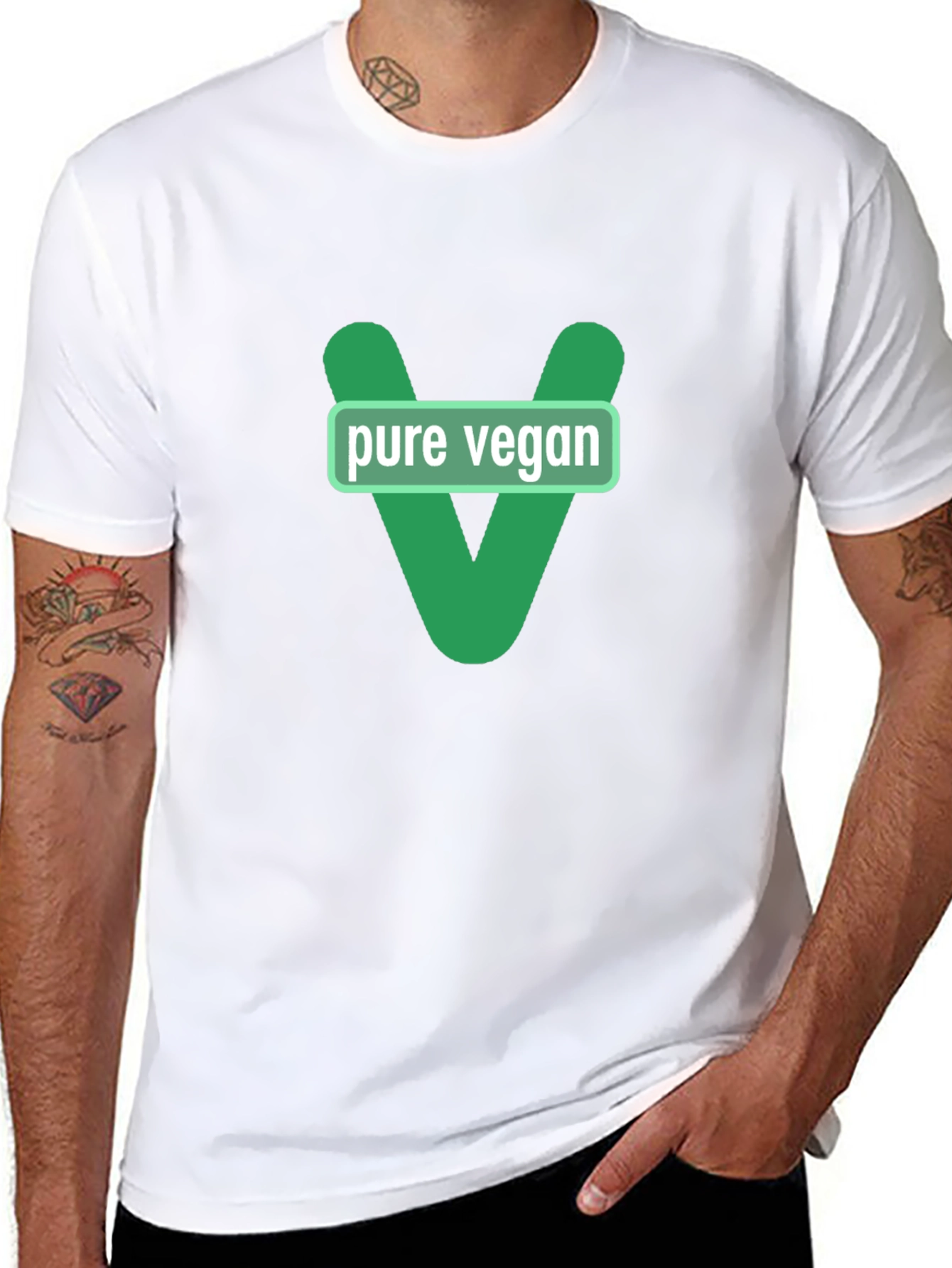 Pure Vegan Graphic Tee - Black Cotton T-Shirt