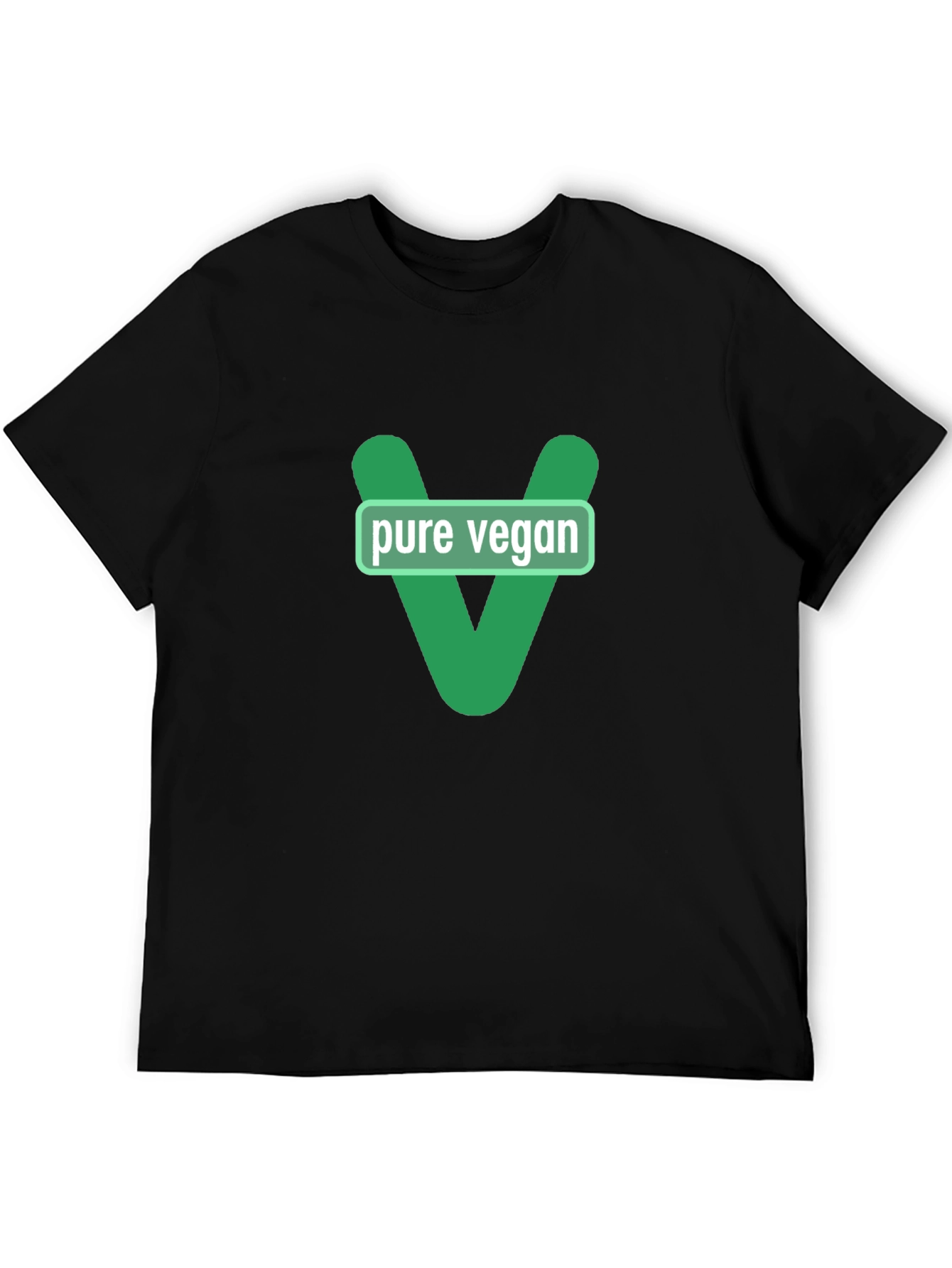Pure Vegan Graphic Tee - Black Cotton T-Shirt