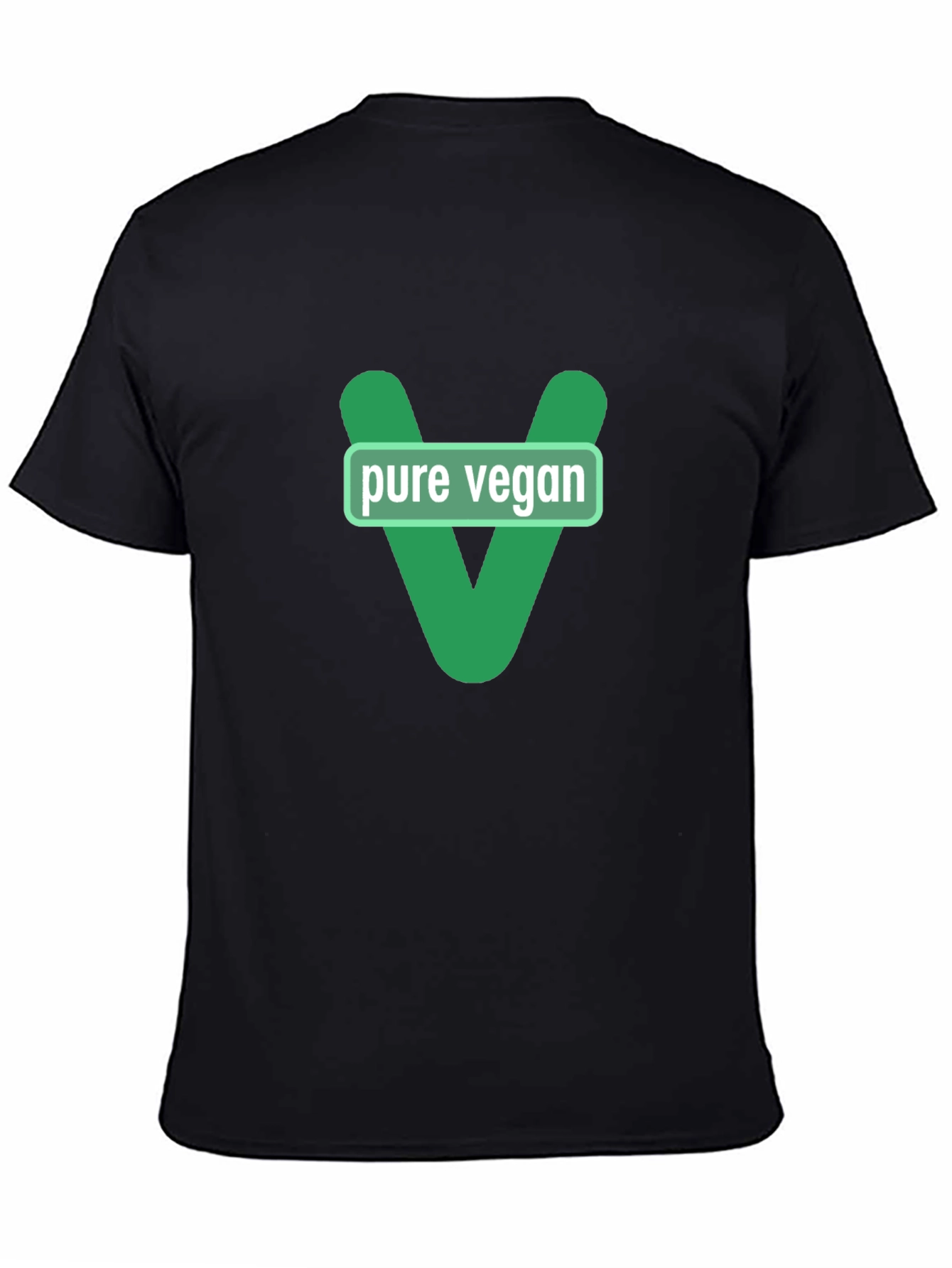 Pure Vegan Graphic Tee - Black Cotton T-Shirt