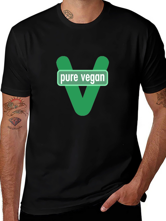 Pure Vegan Graphic Tee - Black Cotton T-Shirt
