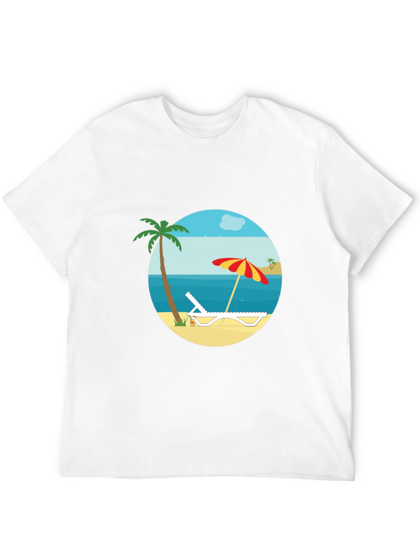 Beach Scene Graphic Tee - Black T-Shirt