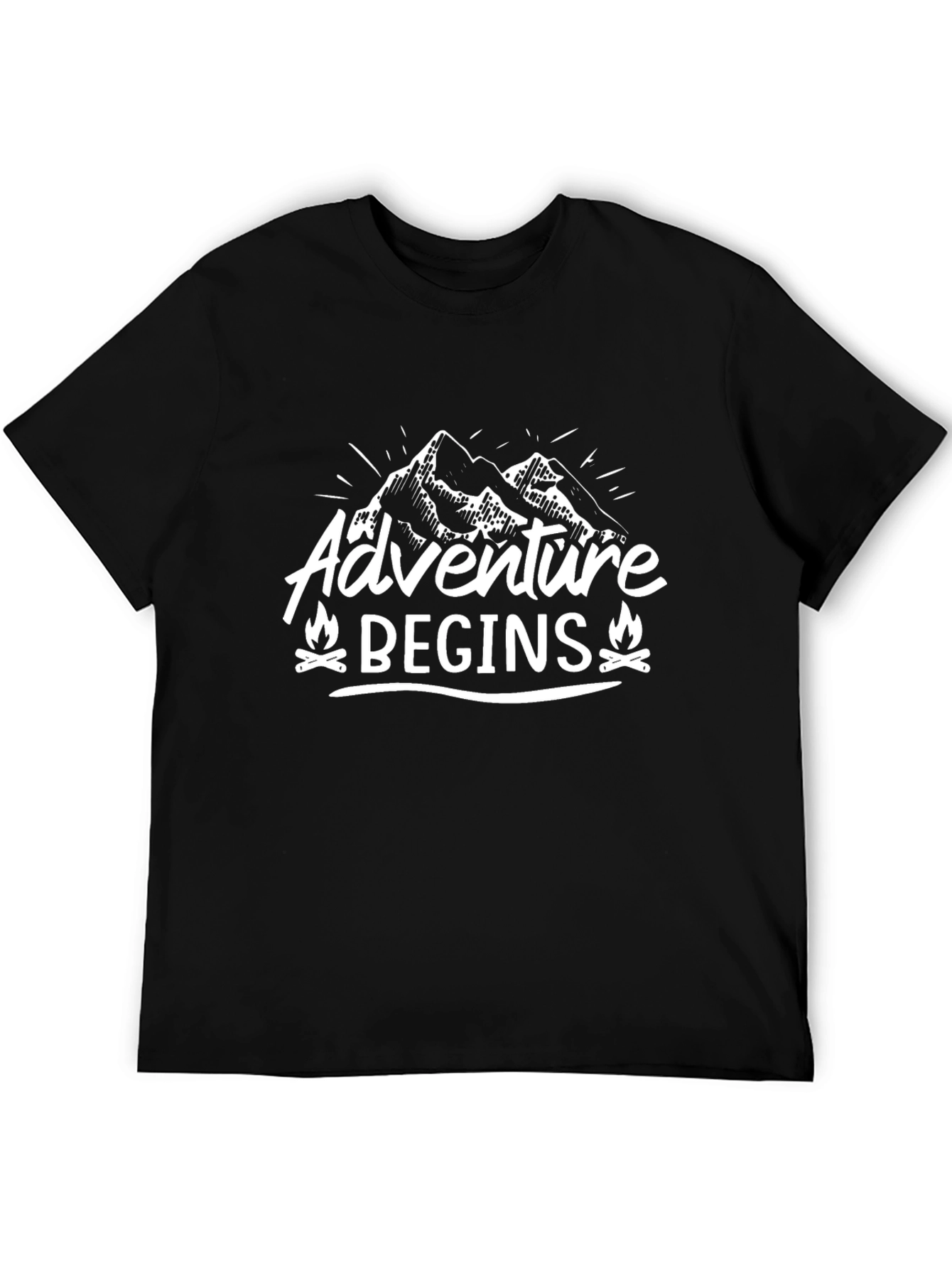 Adventure Begins Graphic Tee - Black
