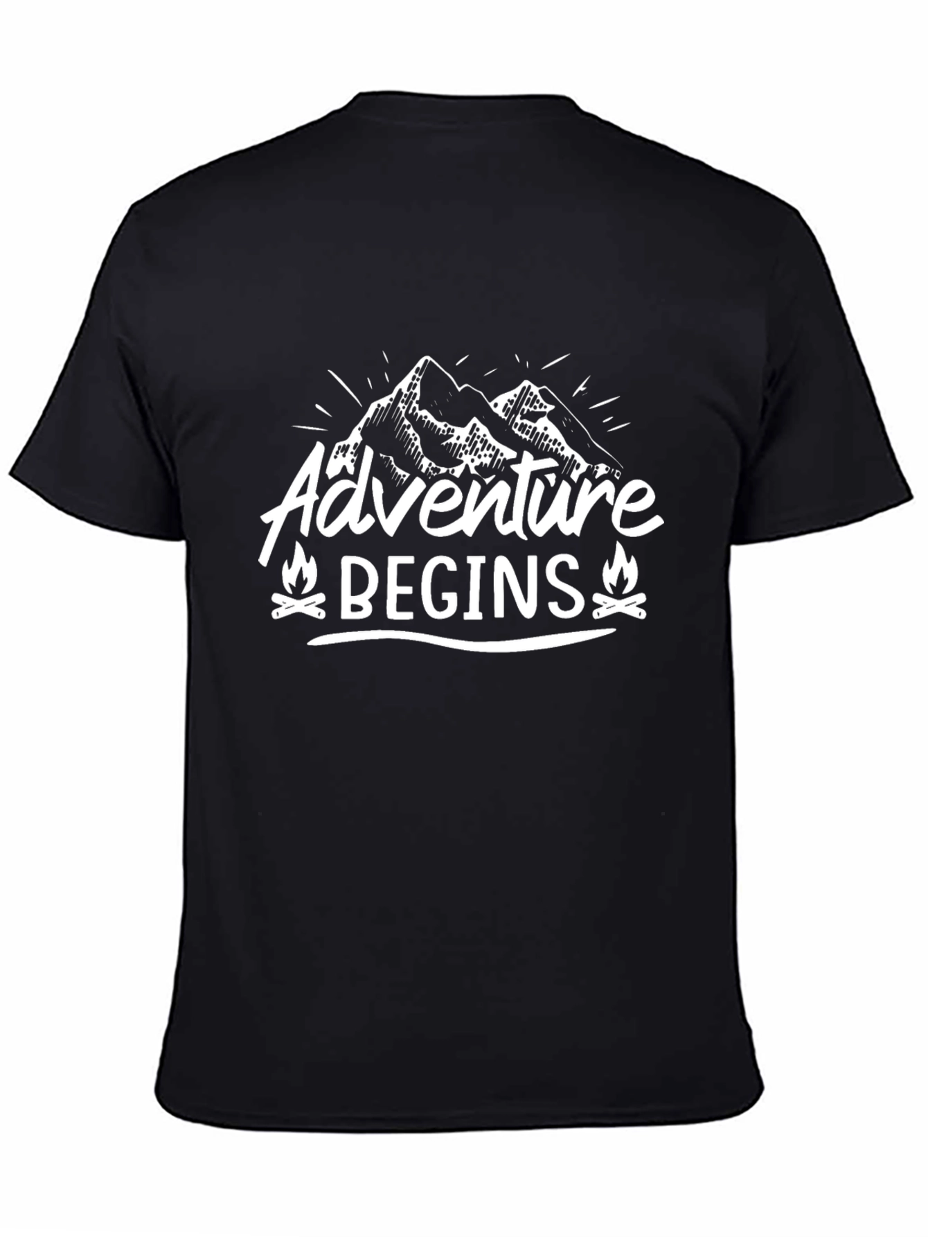 Adventure Begins Graphic Tee - Black