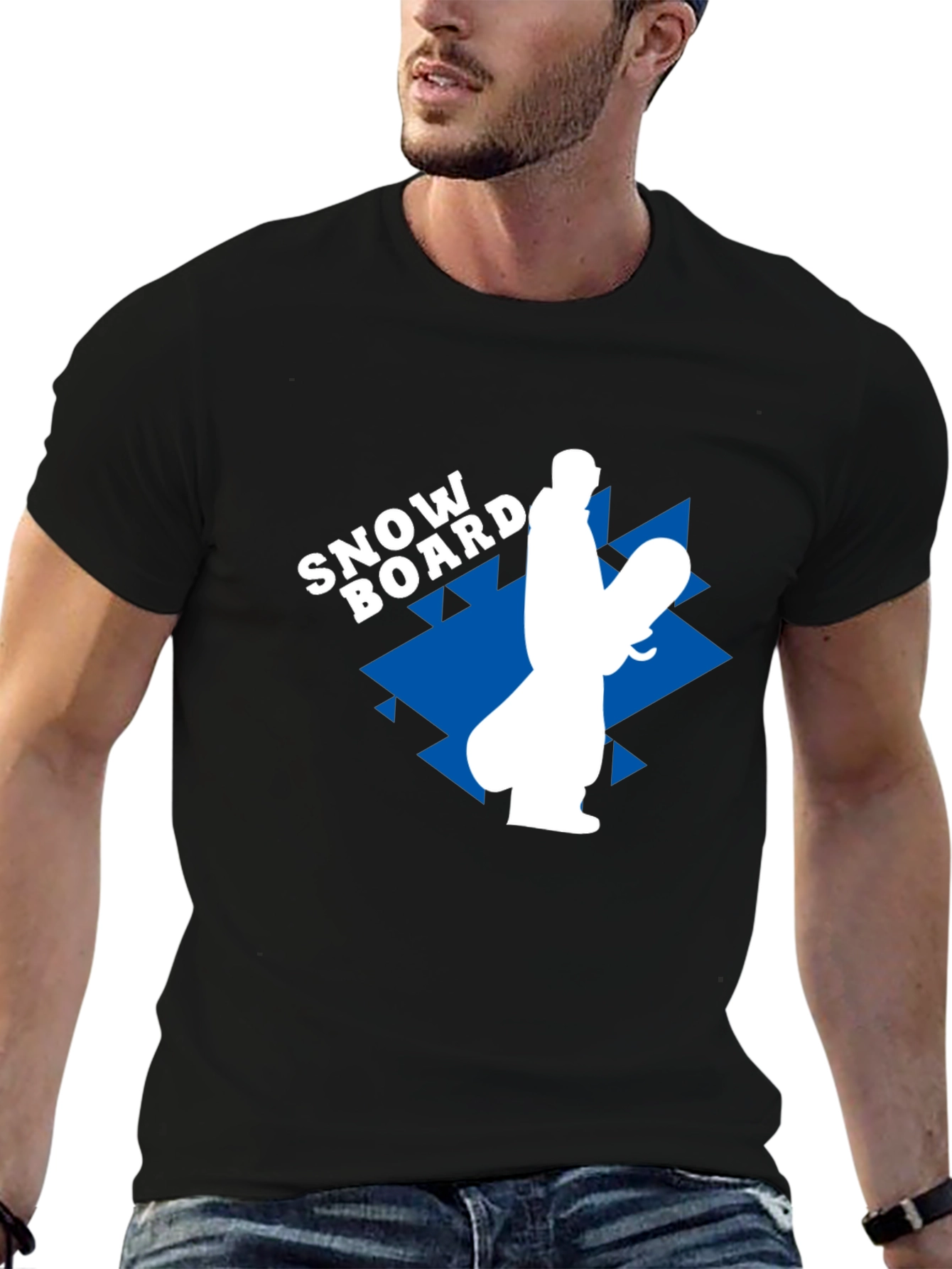 Snowboard Graphic Tee - Black Casual T-Shirt