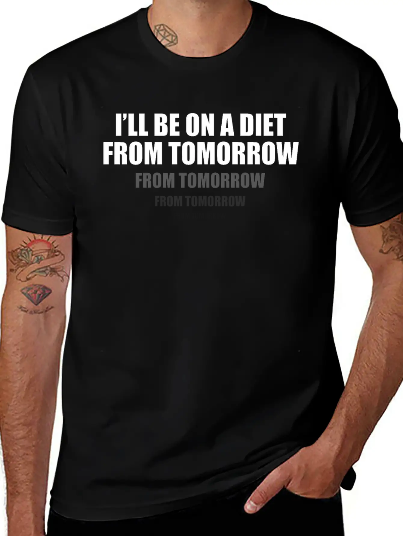 I'll Be On A Diet From Tomorrow From Tomorrow Stylish Everyday T-Shirt – Unisex Basic Cotton Tee
