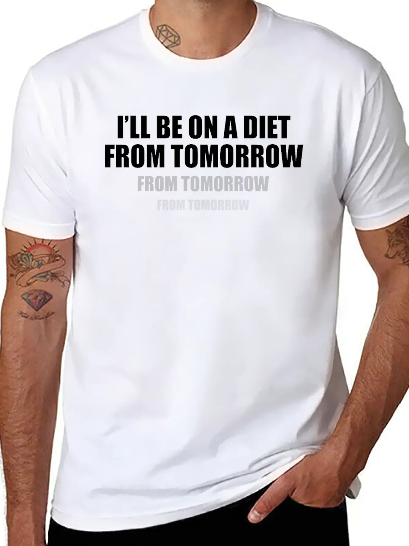 I'll Be On A Diet From Tomorrow From Tomorrow Stylish Everyday T-Shirt – Unisex Basic Cotton Tee
