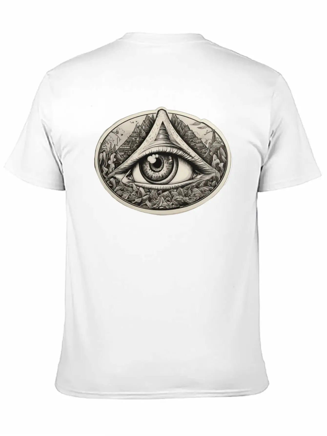 Illuminati Design With One Eye Symbol Basic Graphic T-Shirt – Daily Comfort In Soft Cotton