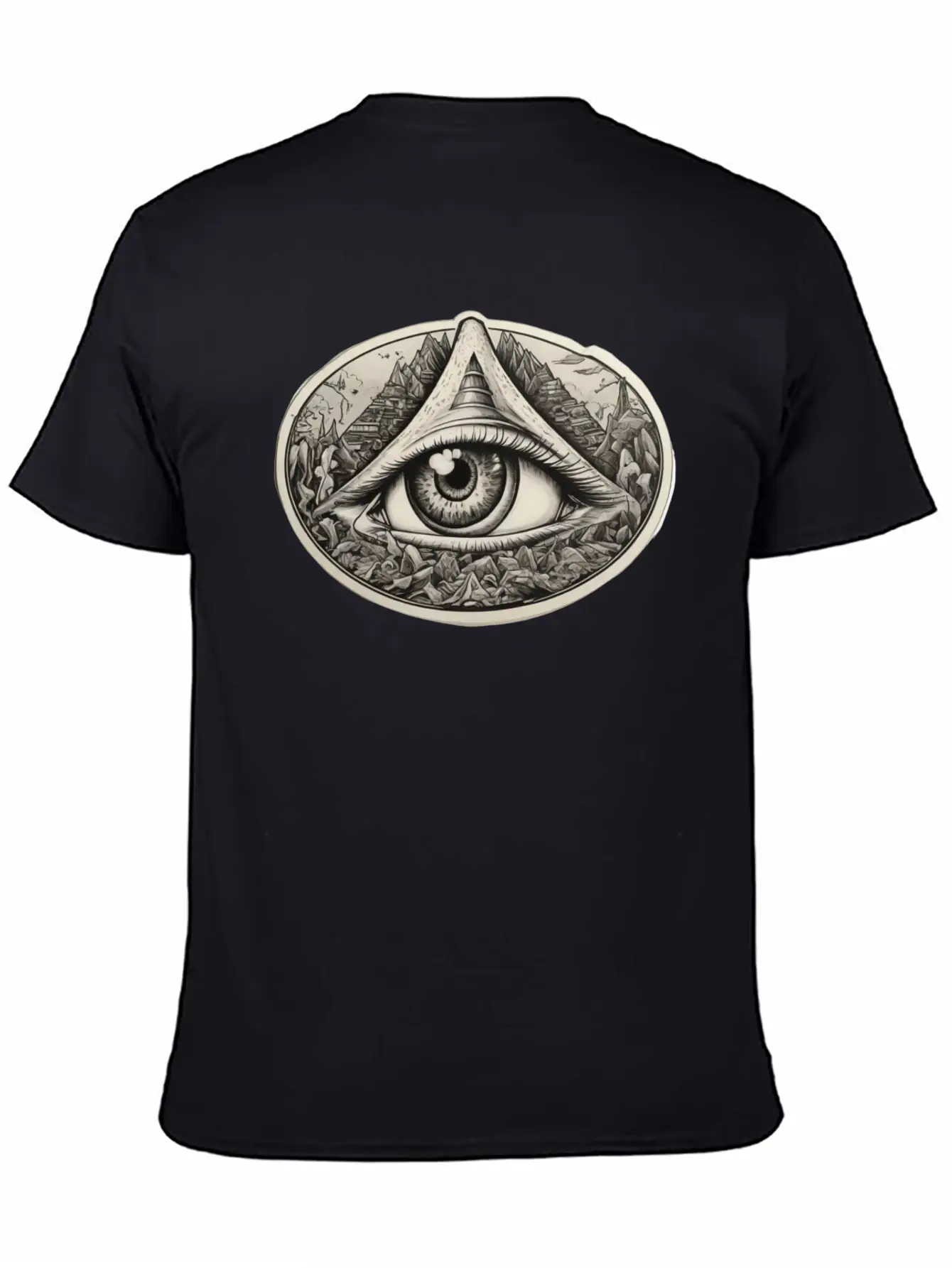 Illuminati Design With One Eye Symbol Basic Graphic T-Shirt – Daily Comfort In Soft Cotton