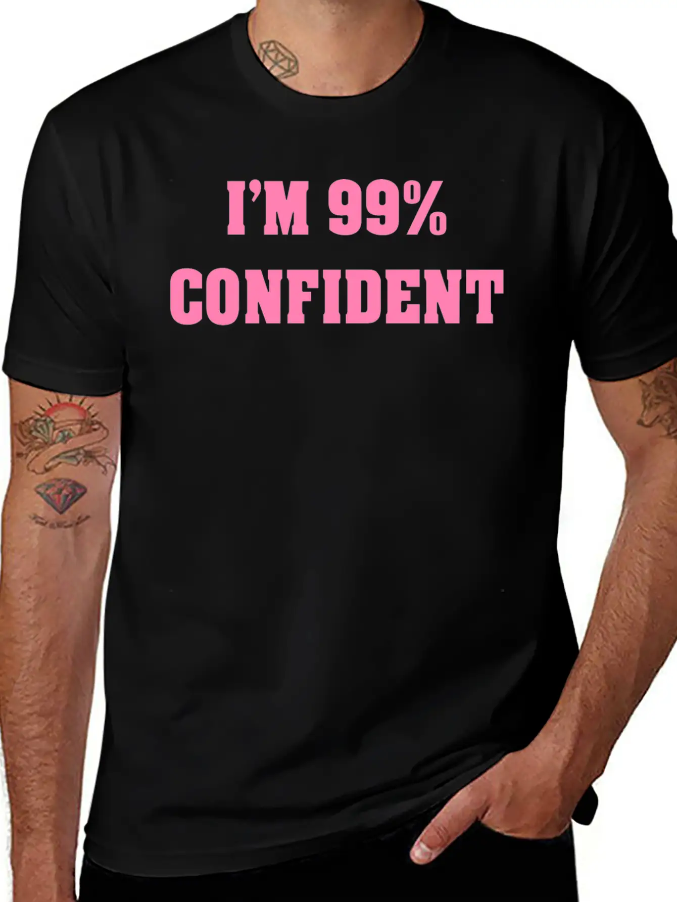 I'M 99% CONFIDENT Unisex Short Sleeve Soft Cotton T-Shirt – Casual Everyday Wear
