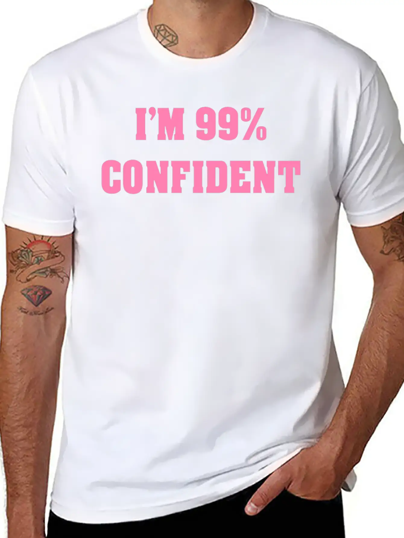 I'M 99% CONFIDENT Unisex Short Sleeve Soft Cotton T-Shirt – Casual Everyday Wear