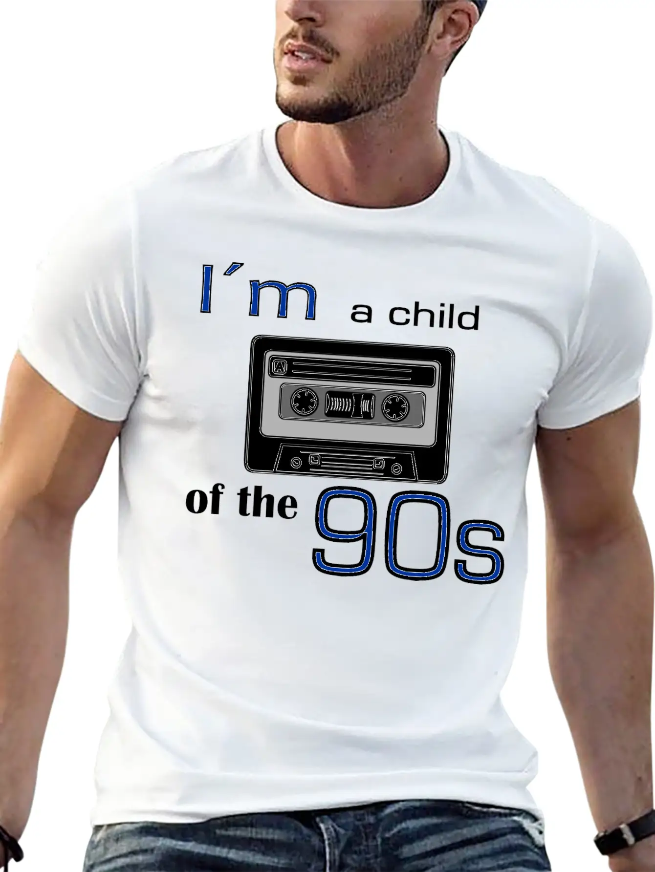 I'm A Child Of The Nineties – Cassette Tape Unisex Short Sleeve Soft Cotton T-Shirt – Casual Everyday Wear