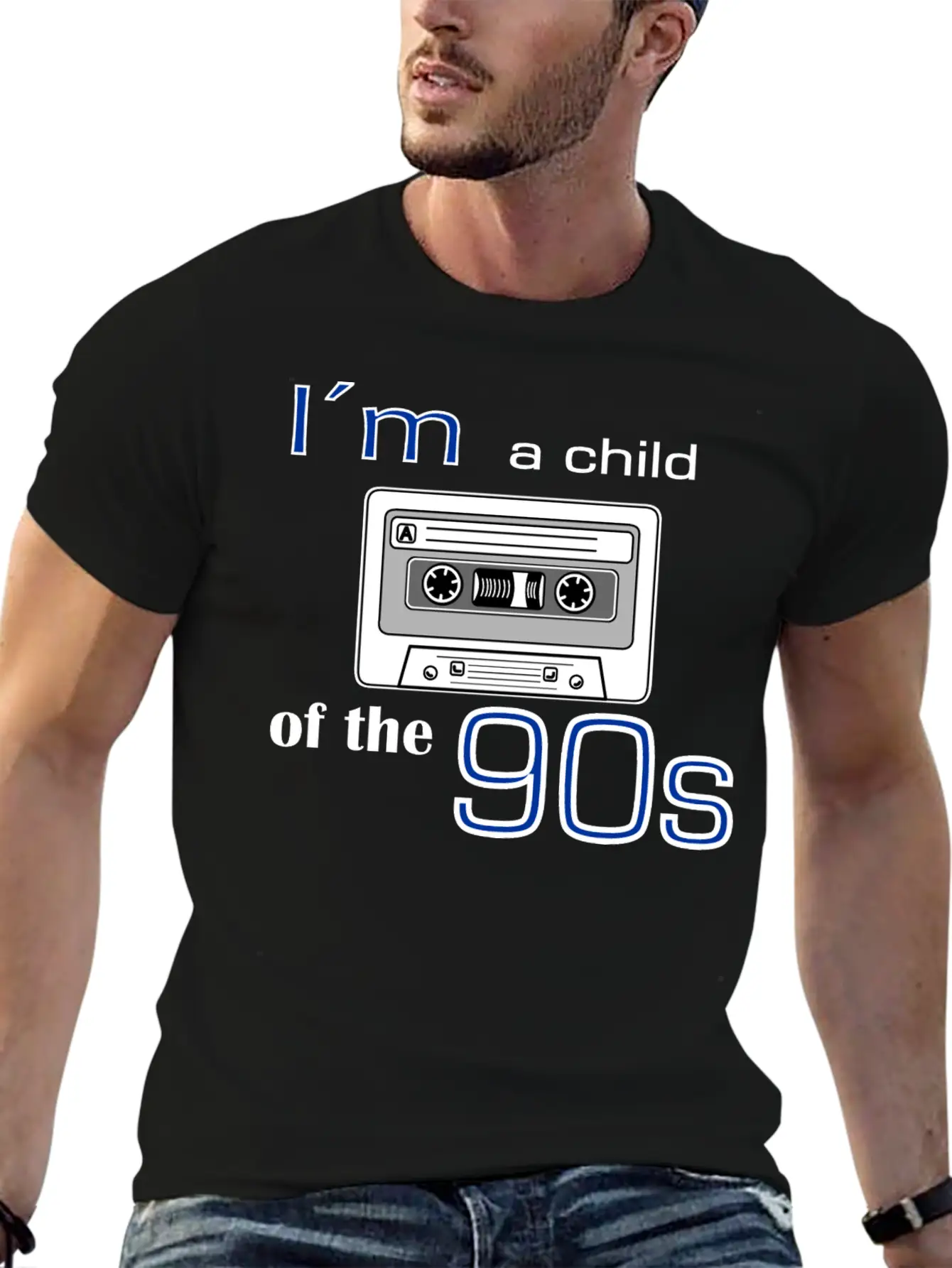 I'm A Child Of The Nineties – Cassette Tape Unisex Short Sleeve Soft Cotton T-Shirt – Casual Everyday Wear