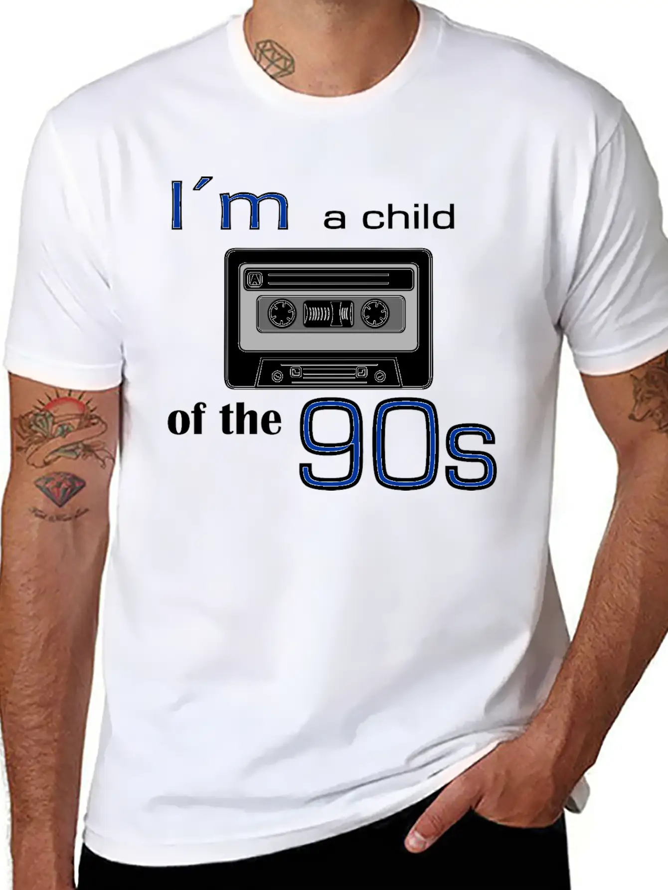 I'm A Child Of The Nineties – Cassette Tape Unisex Short Sleeve Soft Cotton T-Shirt – Casual Everyday Wear