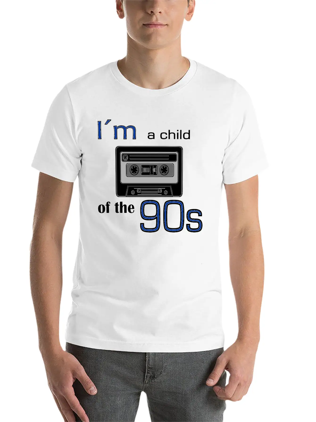 I'm A Child Of The Nineties – Cassette Tape Unisex Short Sleeve Soft Cotton T-Shirt – Casual Everyday Wear