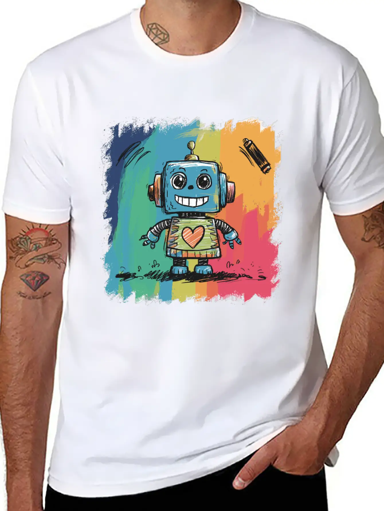 I'm A Friendly Robot Beep Boop Comfortable Minimalist Graphic Tee – Summer Style Essential