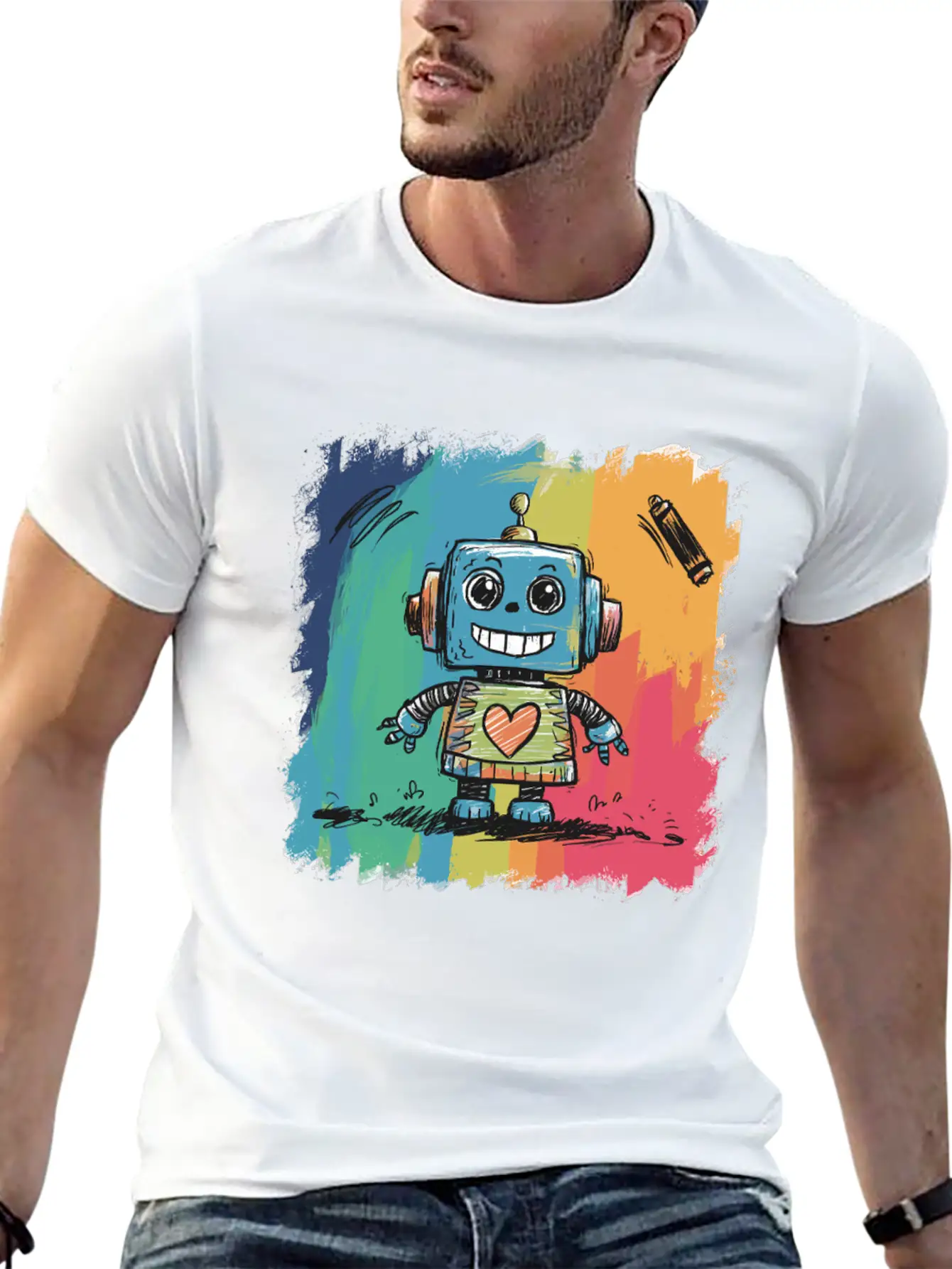 I'm A Friendly Robot Beep Boop Comfortable Minimalist Graphic Tee – Summer Style Essential