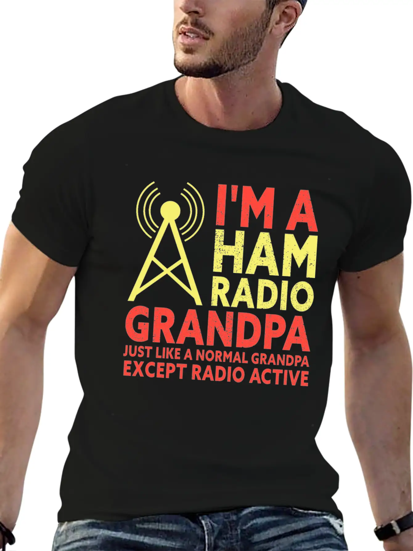I'm A HAM Radio Grandpa Funny Amateur Radio Unisex Short Sleeve Soft Cotton T-Shirt – Casual Everyday Wear
