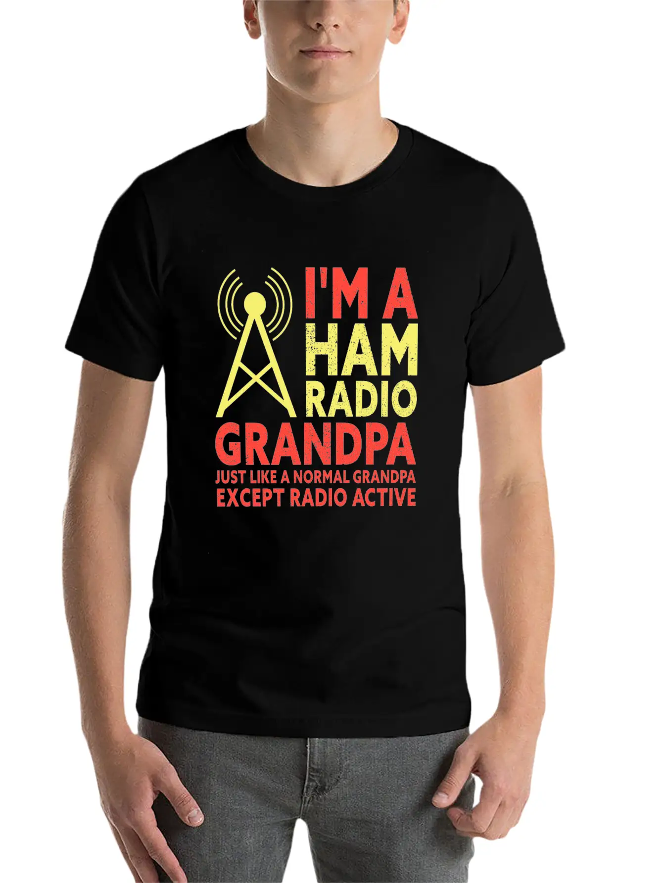 I'm A HAM Radio Grandpa Funny Amateur Radio Unisex Short Sleeve Soft Cotton T-Shirt – Casual Everyday Wear