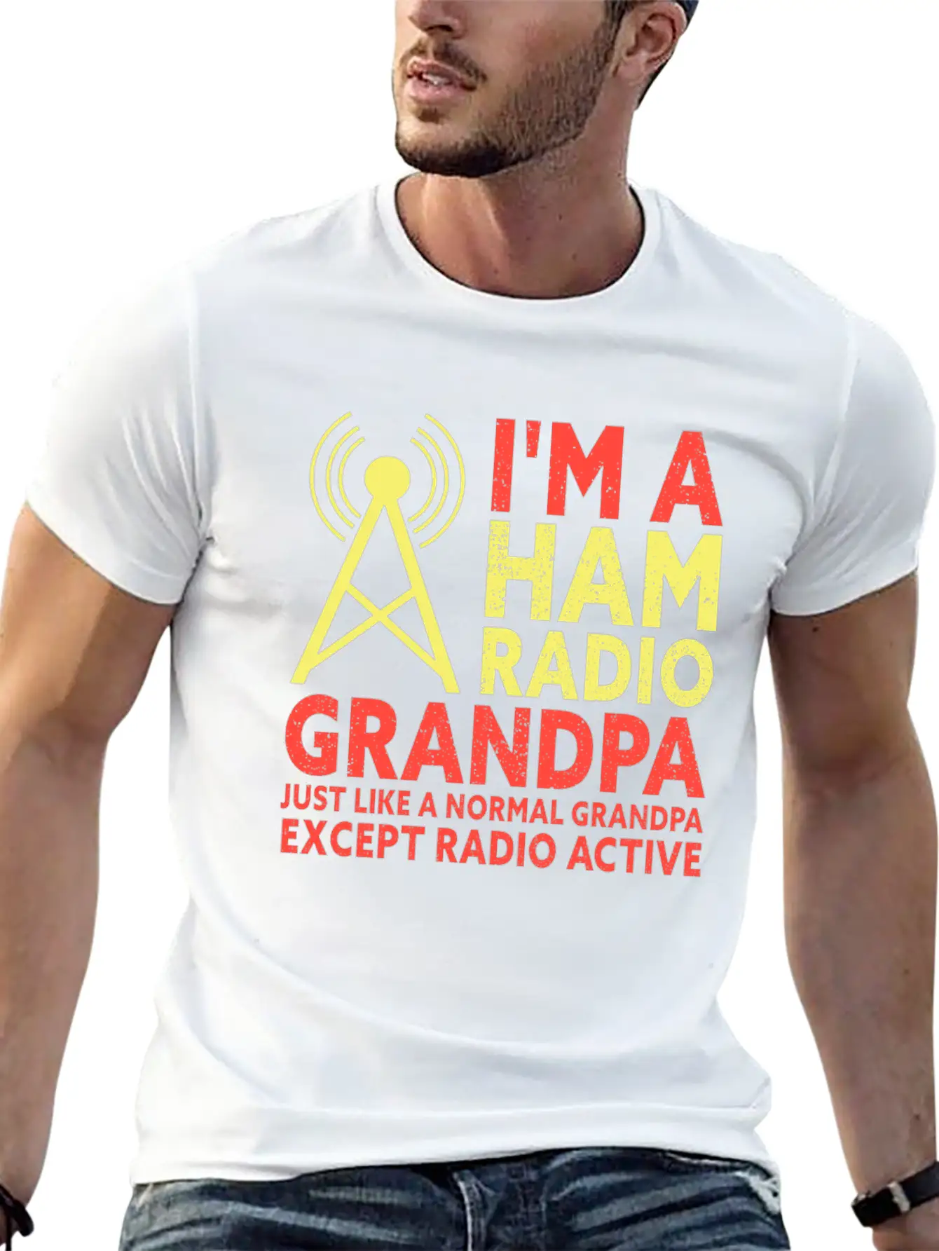 I'm A HAM Radio Grandpa Funny Amateur Radio Unisex Short Sleeve Soft Cotton T-Shirt – Casual Everyday Wear
