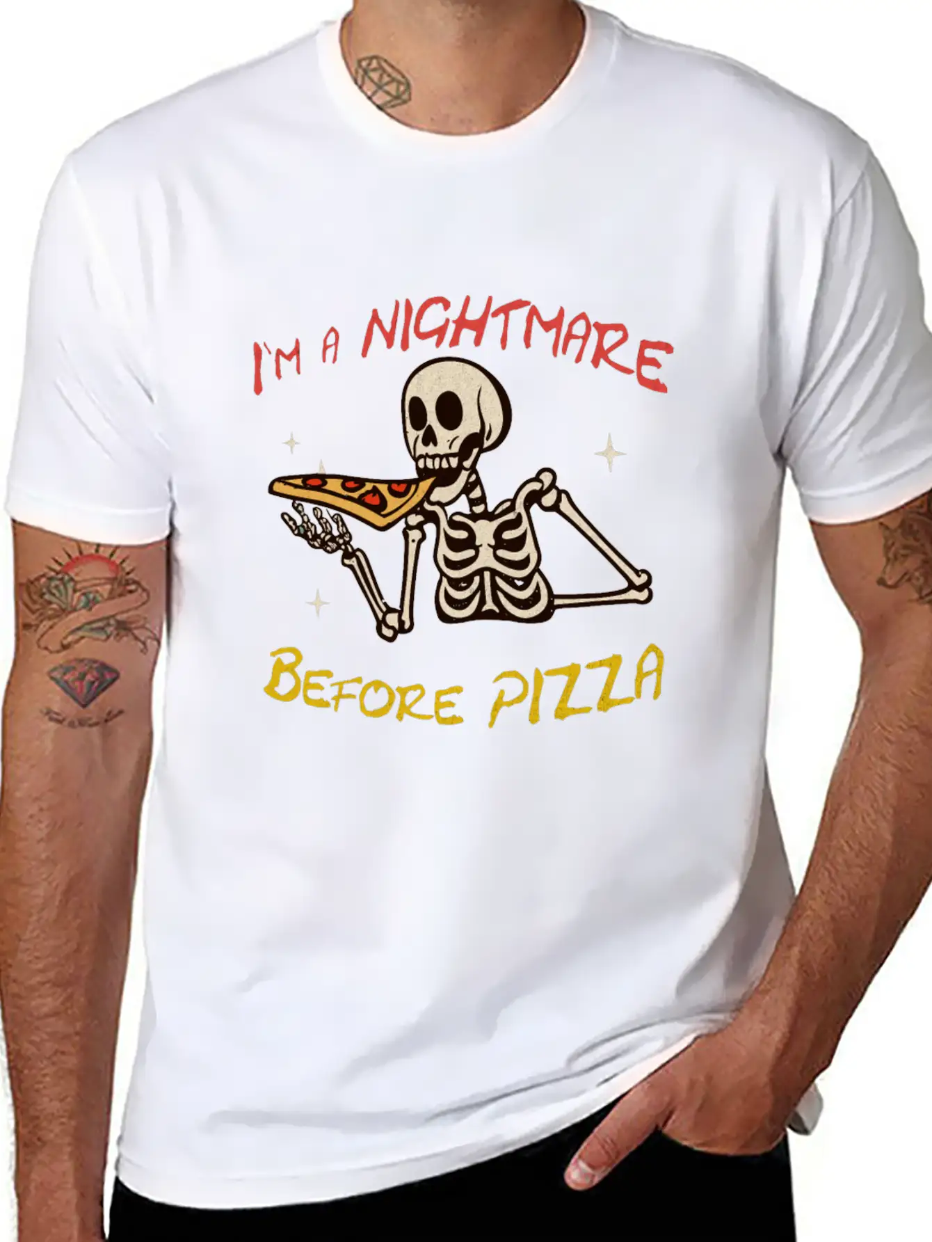 I`m A Nightmare Before Pizza Basic Graphic T-Shirt – Daily Comfort In Soft Cotton