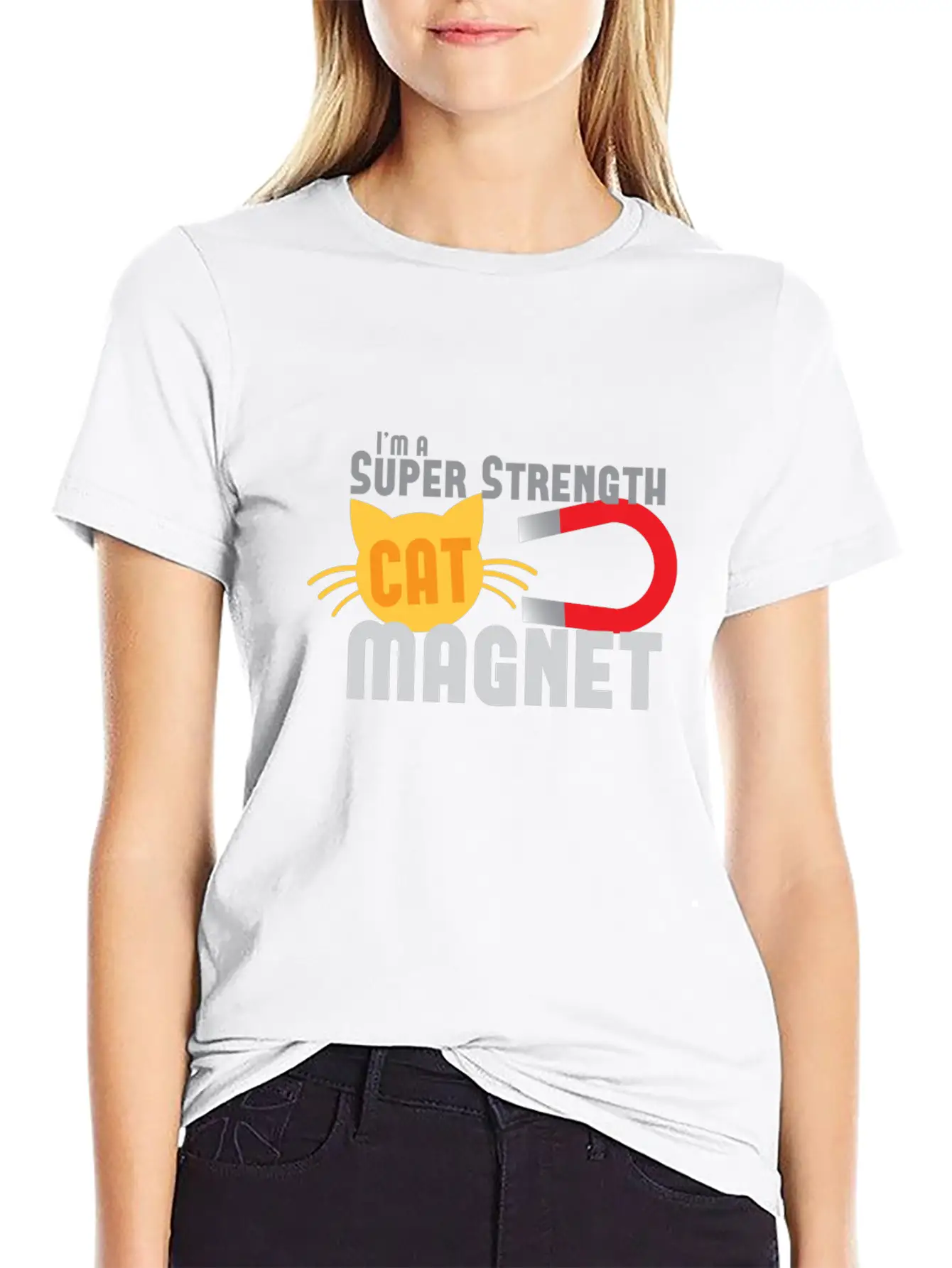 I'm A Super Strength Cat Magnet Timeless Short Sleeve Tee – Comfy And Minimalist Design