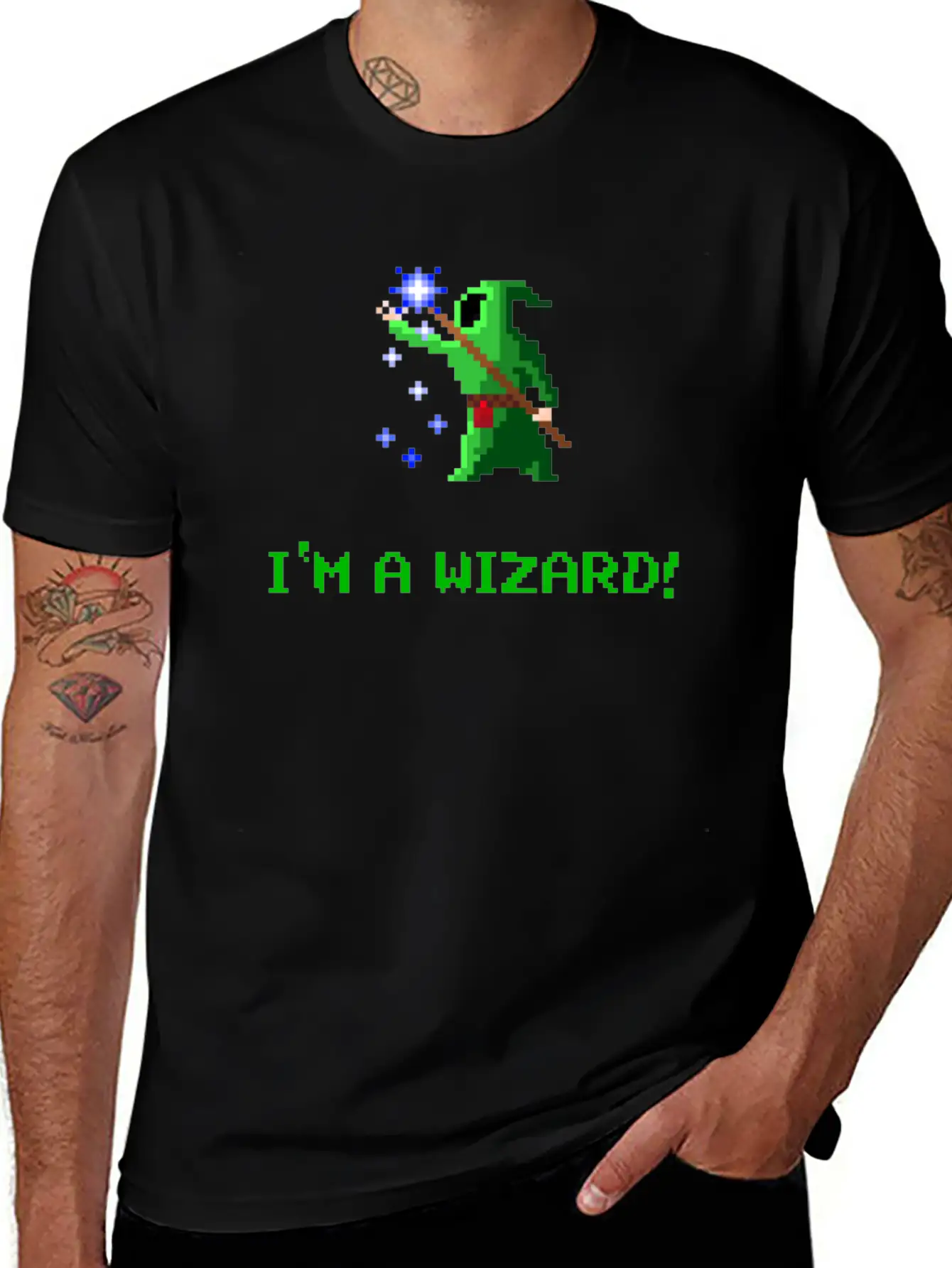 I'm A Wizard Green Unisex Short Sleeve Soft Cotton T-Shirt – Casual Everyday Wear