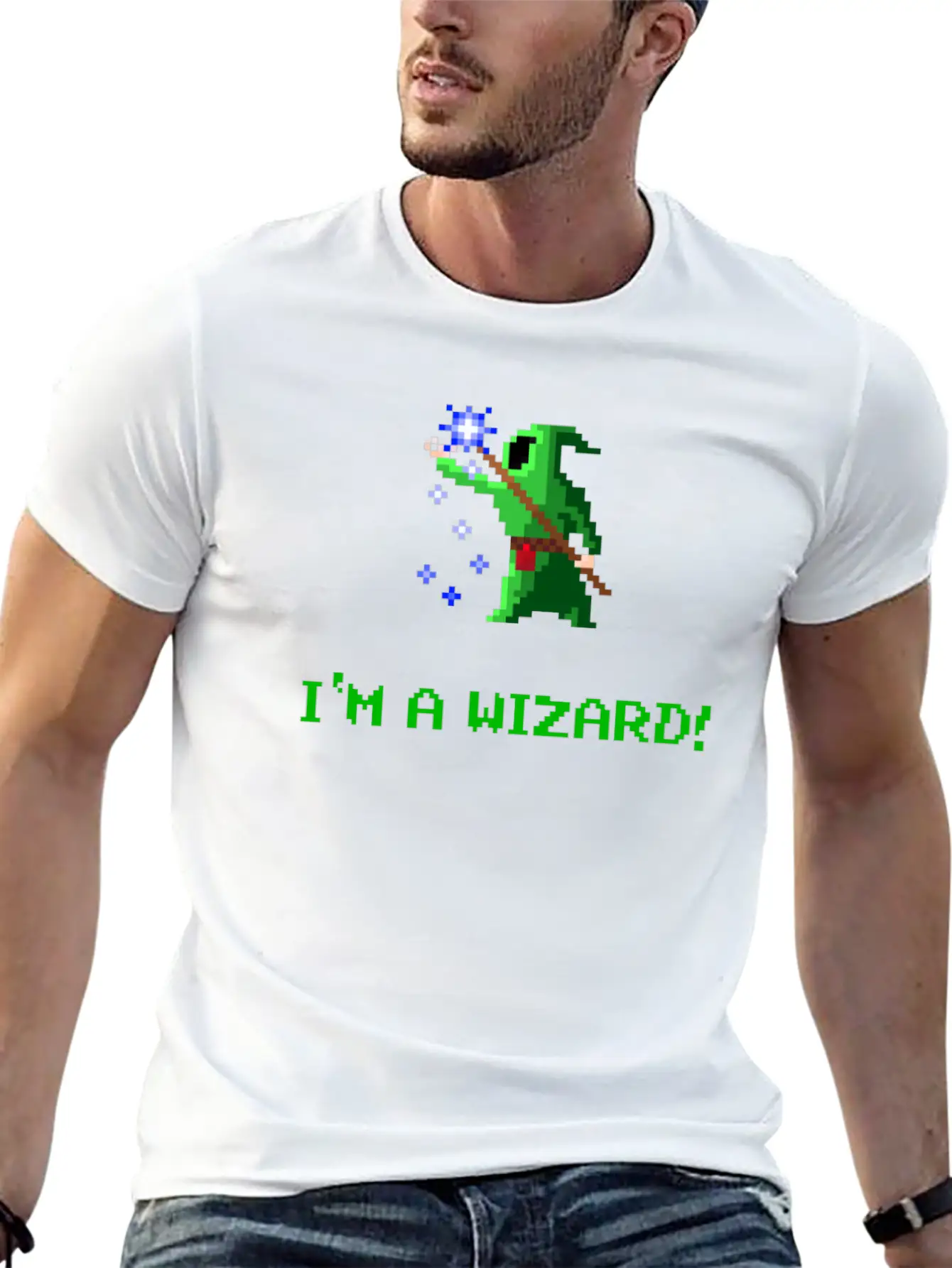 I'm A Wizard Green Unisex Short Sleeve Soft Cotton T-Shirt – Casual Everyday Wear