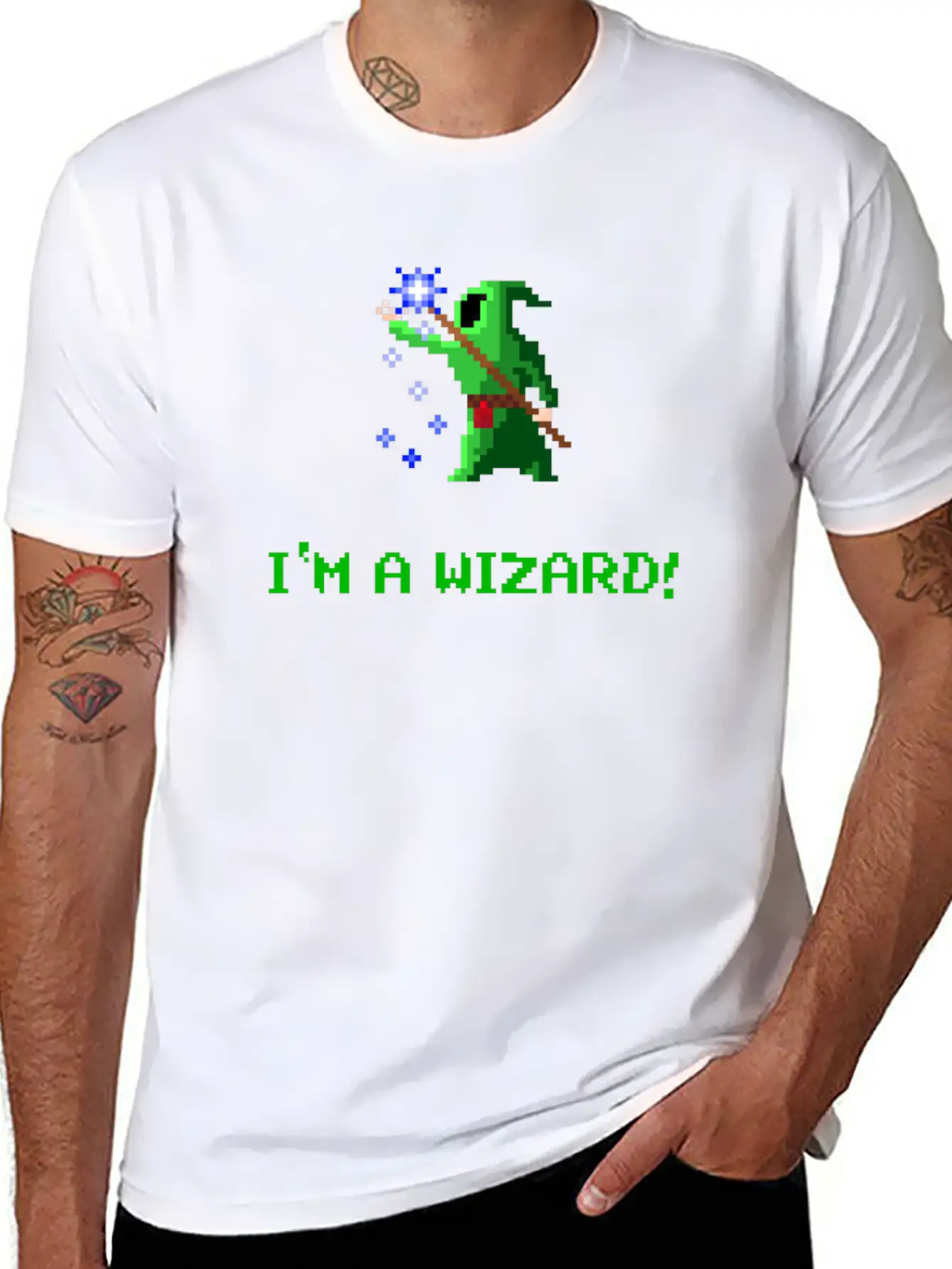 I'm A Wizard Green Unisex Short Sleeve Soft Cotton T-Shirt – Casual Everyday Wear