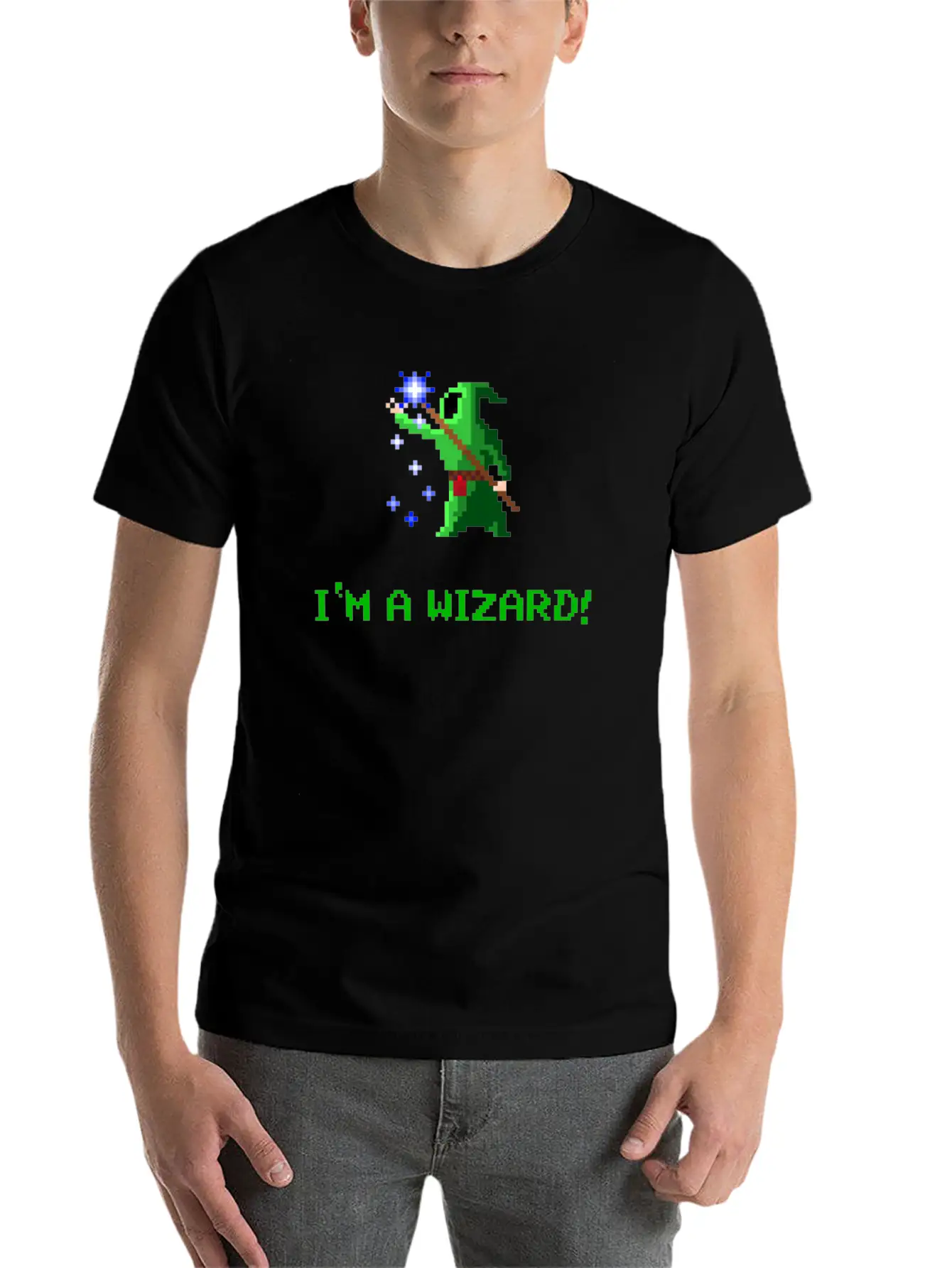 I'm A Wizard Green Unisex Short Sleeve Soft Cotton T-Shirt – Casual Everyday Wear