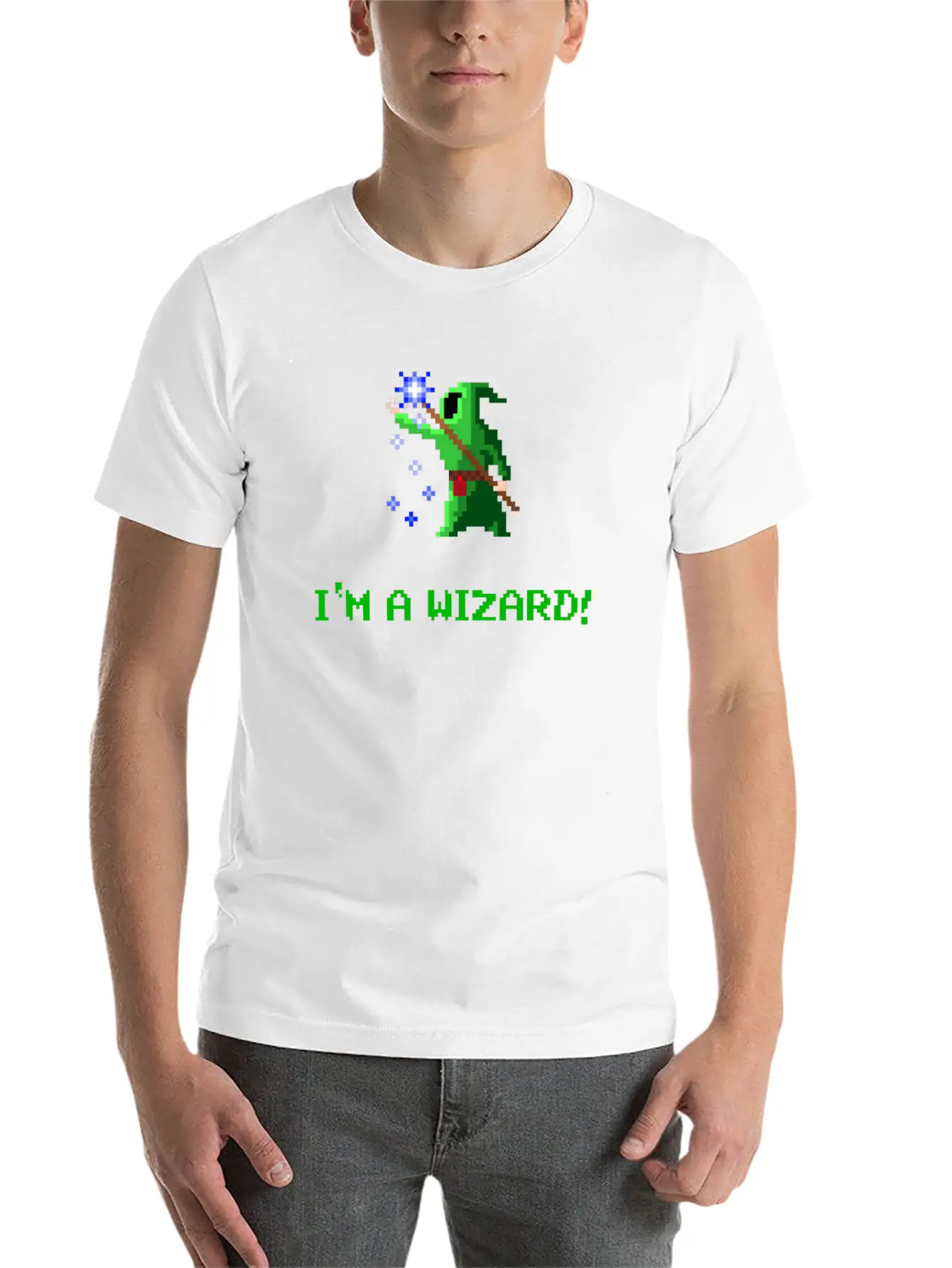 I'm A Wizard Green Unisex Short Sleeve Soft Cotton T-Shirt – Casual Everyday Wear