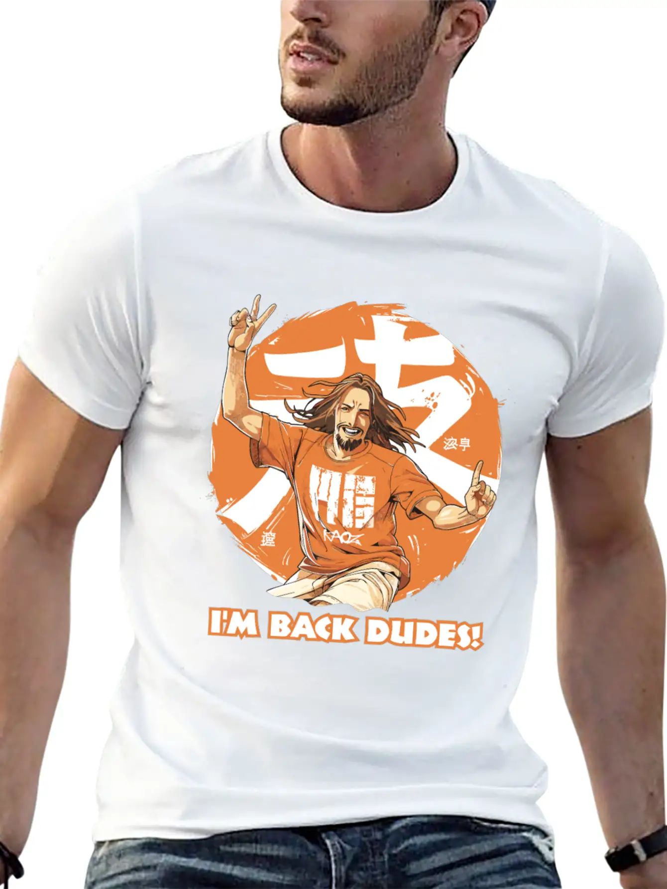 "I'm Back, Dudes!" - Contemporary Jesus Dude Stylish Everyday T-Shirt – Unisex Basic Cotton Tee