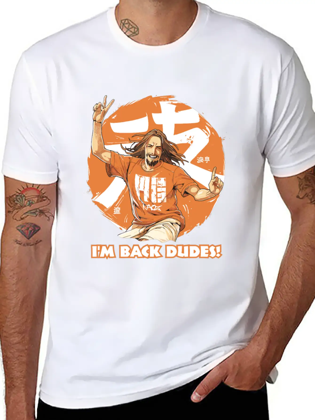 "I'm Back, Dudes!" - Contemporary Jesus Dude Stylish Everyday T-Shirt – Unisex Basic Cotton Tee