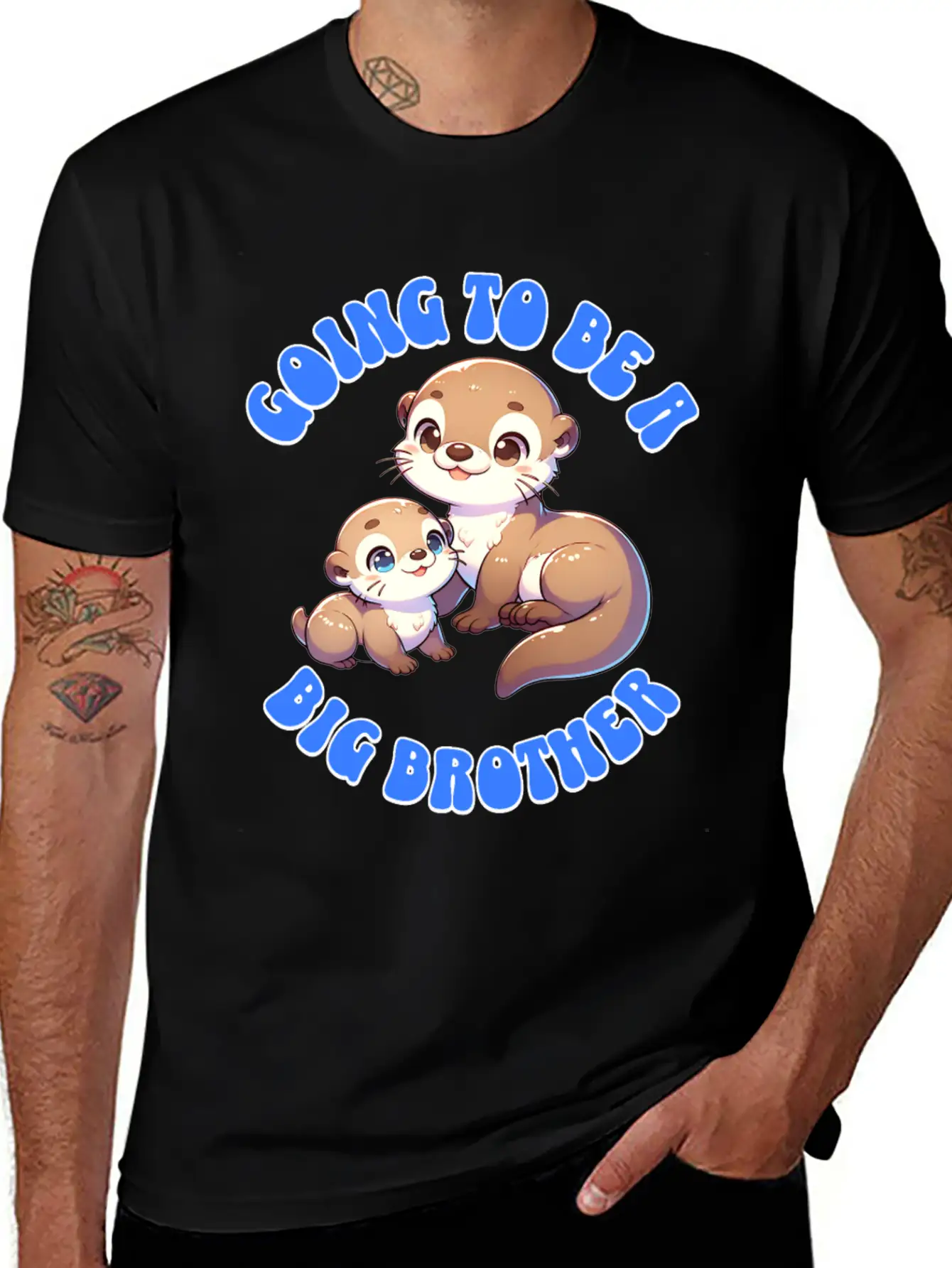 I'm Going To Be A Big Brother Sweet Otter, Brother Unisex Short Sleeve Soft Cotton T-Shirt – Casual Everyday Wear