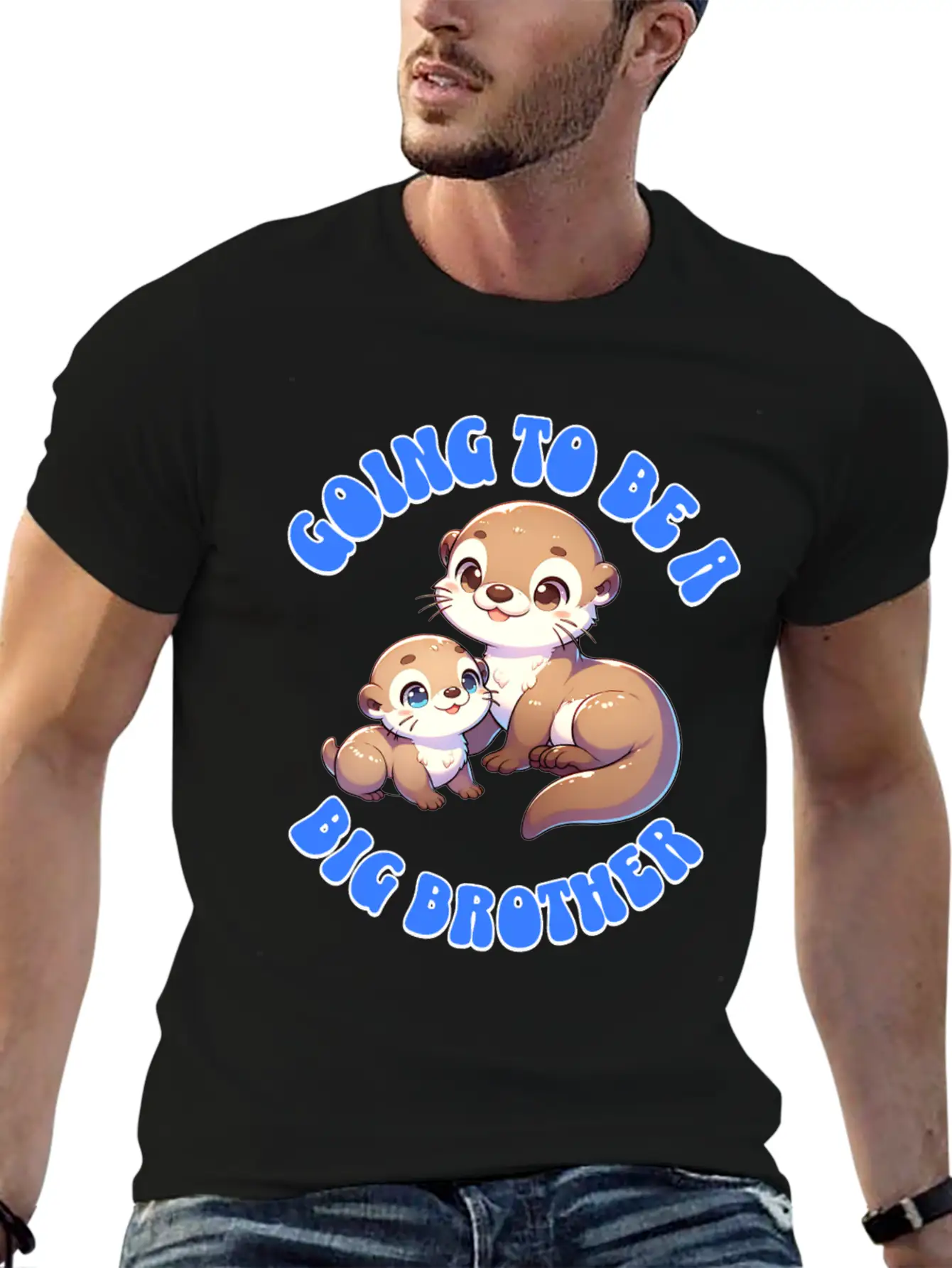 I'm Going To Be A Big Brother Sweet Otter, Brother Unisex Short Sleeve Soft Cotton T-Shirt – Casual Everyday Wear