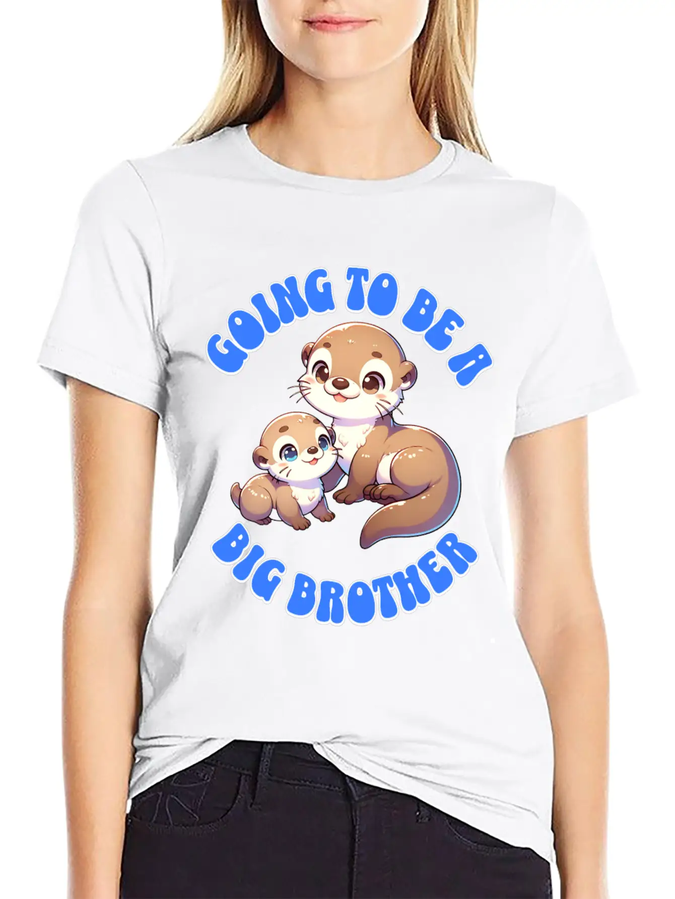 I'm Going To Be A Big Brother Sweet Otter, Brother Unisex Short Sleeve Soft Cotton T-Shirt – Casual Everyday Wear