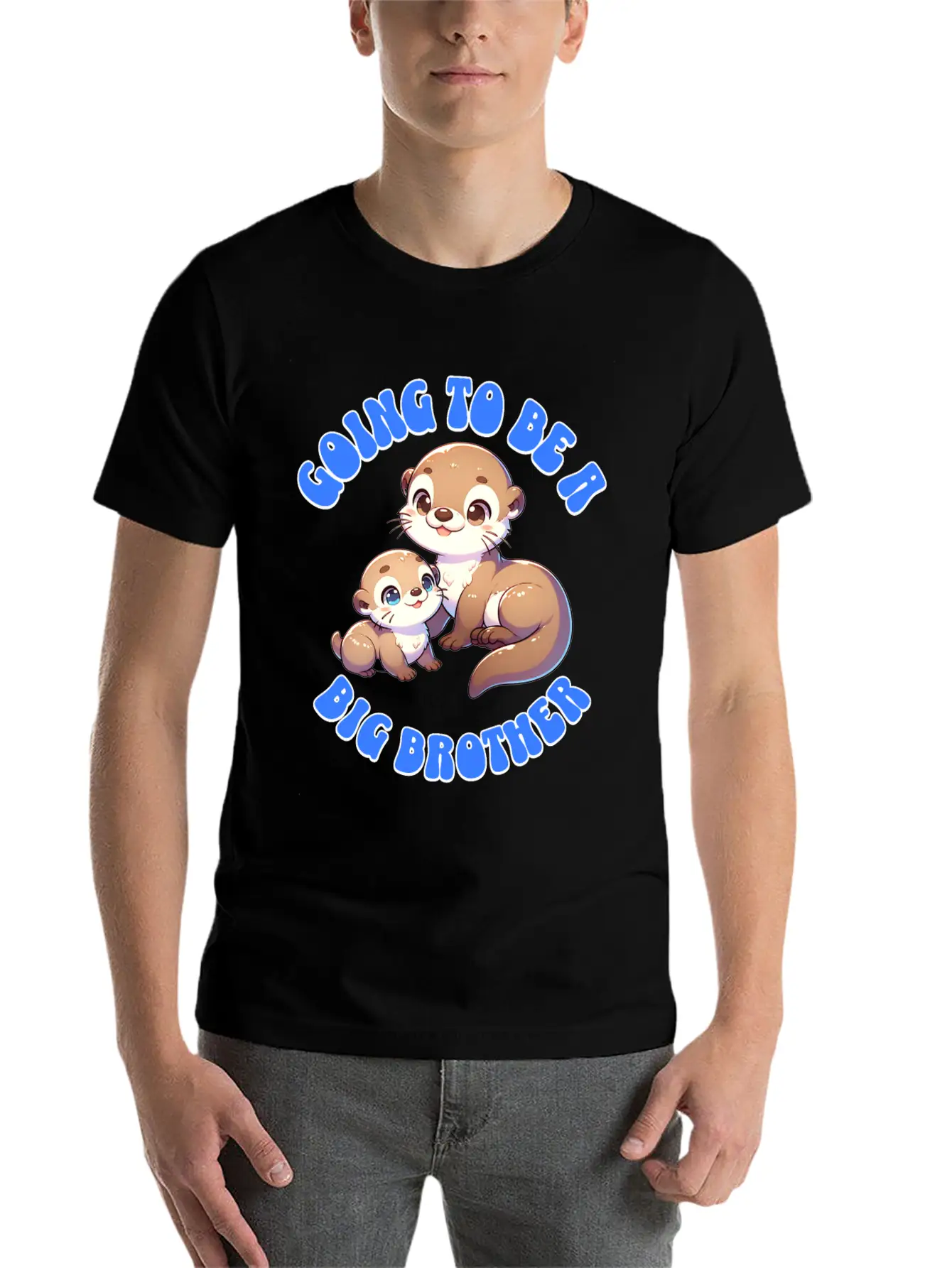 I'm Going To Be A Big Brother Sweet Otter, Brother Unisex Short Sleeve Soft Cotton T-Shirt – Casual Everyday Wear