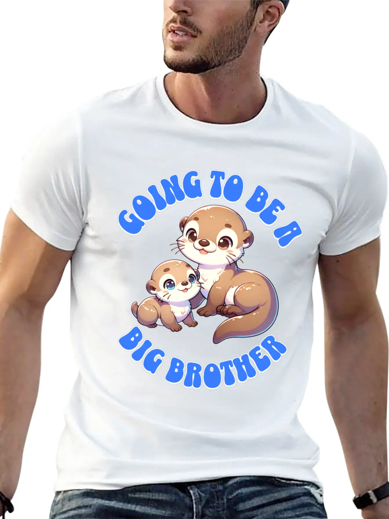 I'm Going To Be A Big Brother Sweet Otter, Brother Unisex Short Sleeve Soft Cotton T-Shirt – Casual Everyday Wear