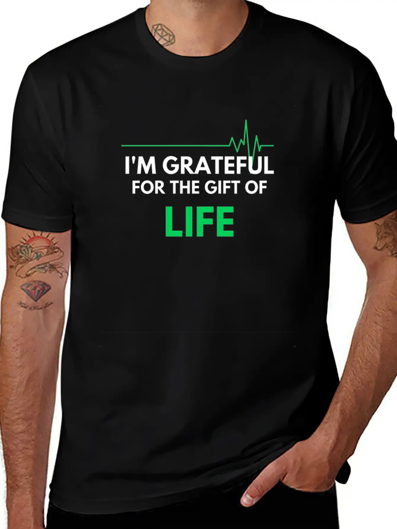"I'm Grateful Inspirational Design" Basic Graphic T-Shirt – Daily Comfort In Soft Cotton